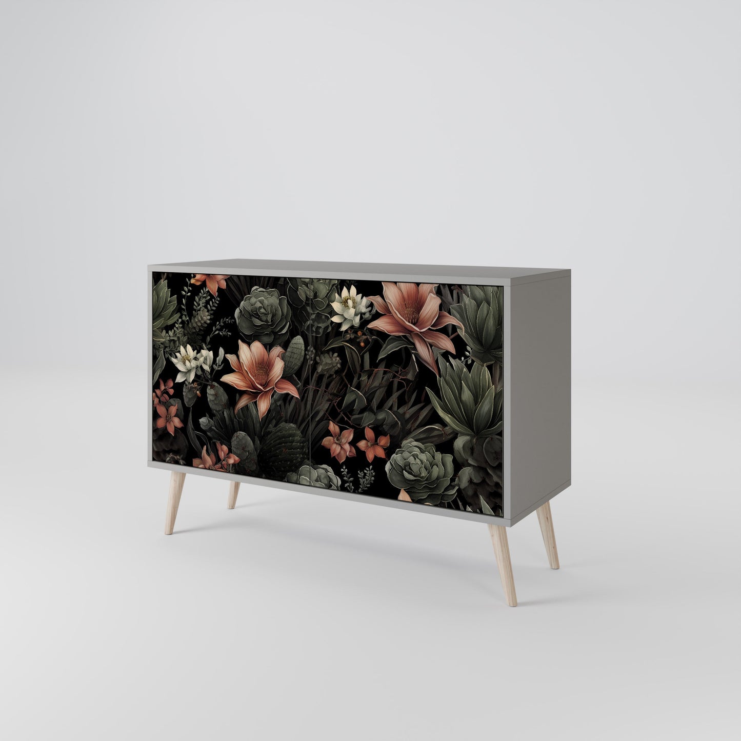 Credenza a 2 ante SECRET VERDURE in finitura grigia