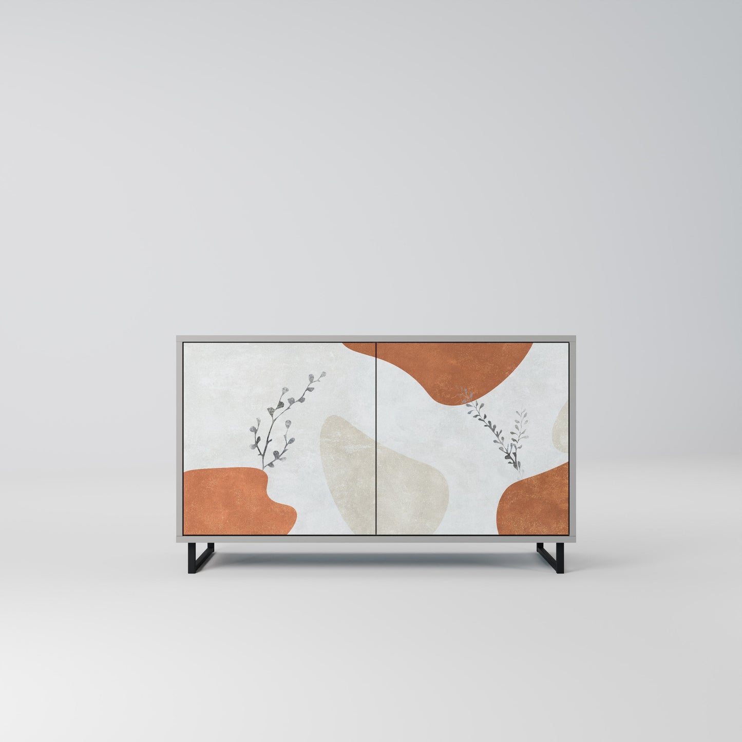 TRANQUIL TWIG 2-Door Sideboard in Grey Finish