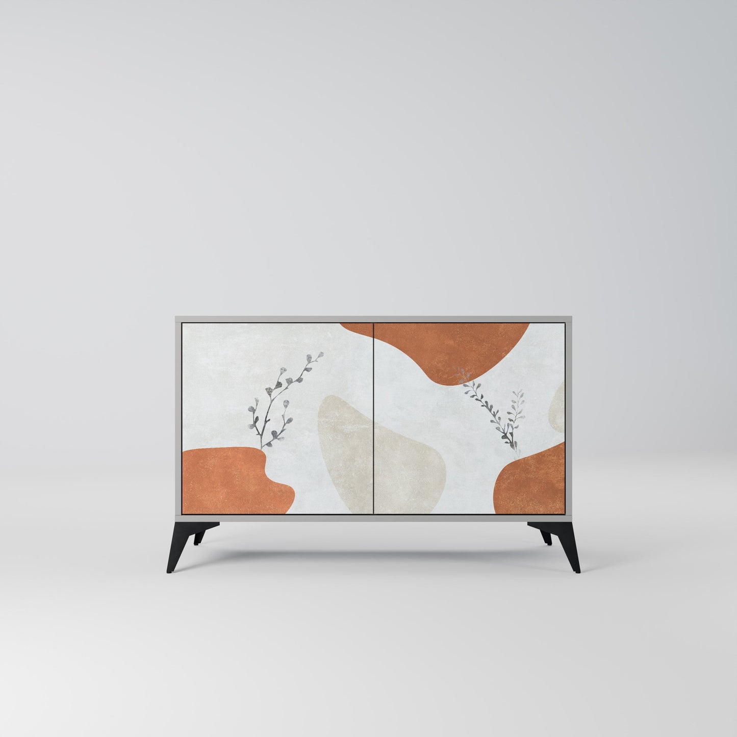 TRANQUIL TWIG 2-Door Sideboard in Grey Finish