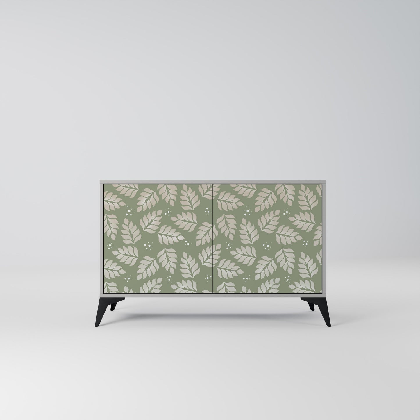 LEAVES ON GREEN 2-Door Sideboard in Grey Finish