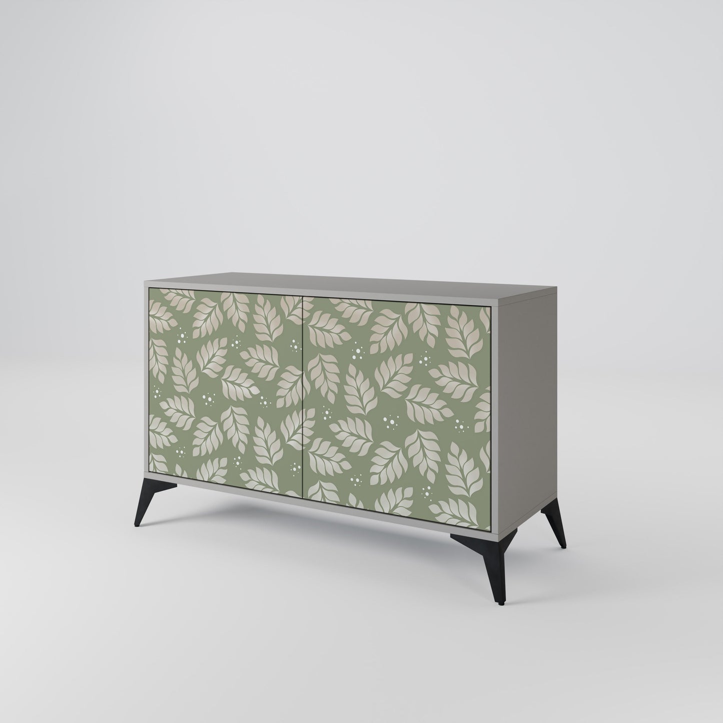 LEAVES ON GREEN 2-Door Sideboard in Grey Finish