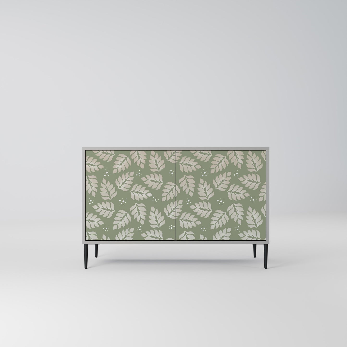 LEAVES ON GREEN 2-Door Sideboard in Grey Finish