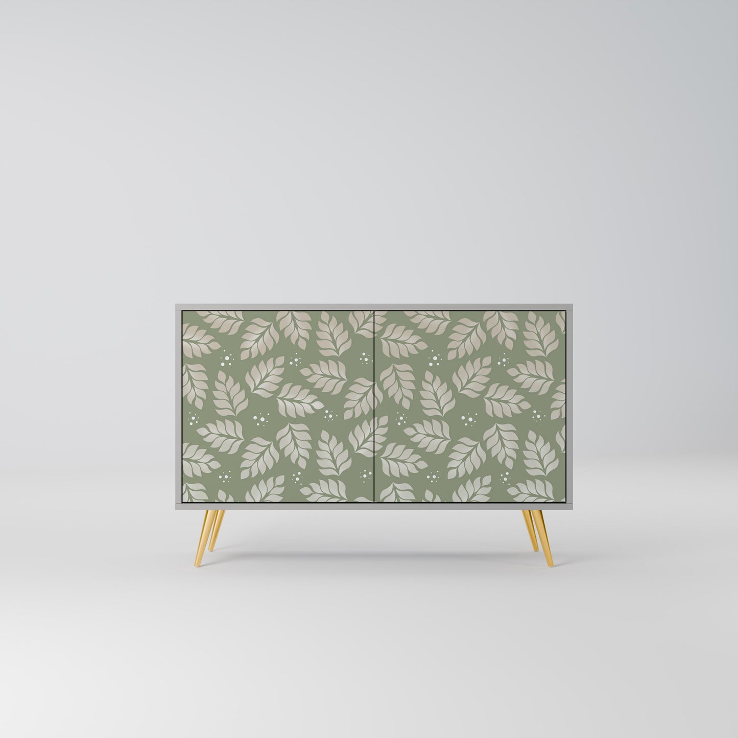 LEAVES ON GREEN 2-Door Sideboard in Grey Finish