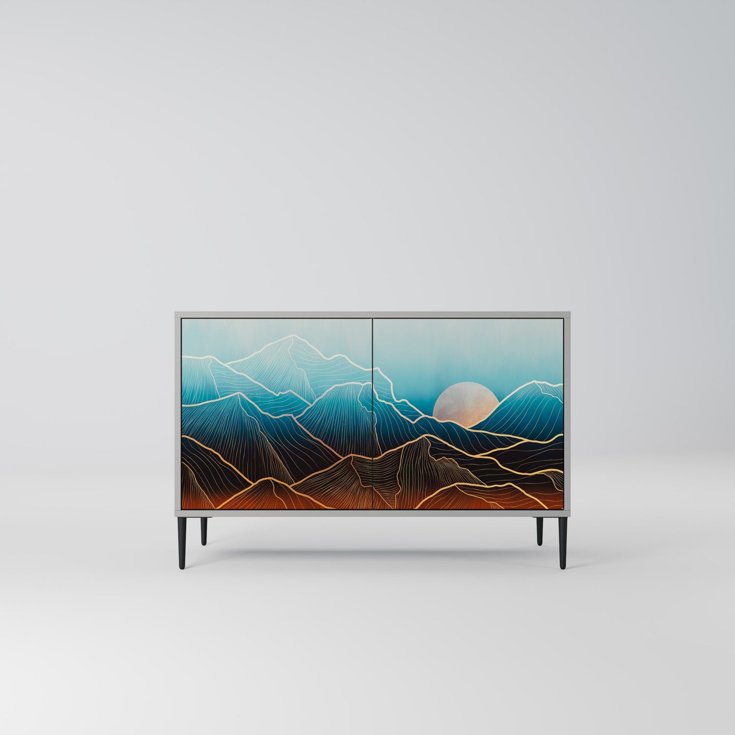 LUNAR SECRETS 2-Door Sideboard in Grey Finish