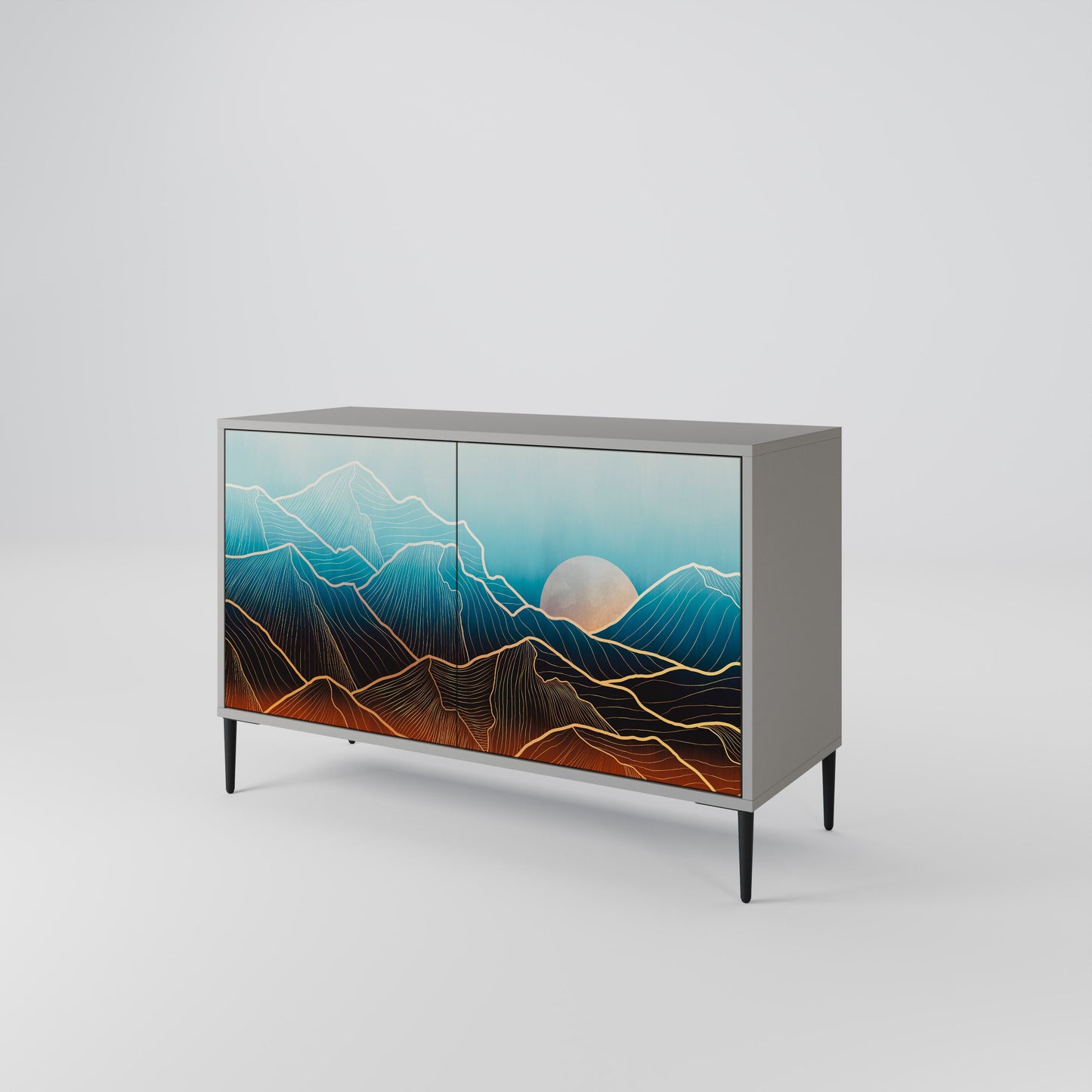 LUNAR SECRETS 2-Door Sideboard in Grey Finish