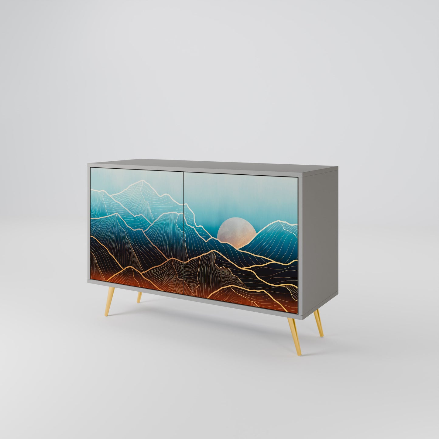 LUNAR SECRETS 2-Door Sideboard in Grey Finish