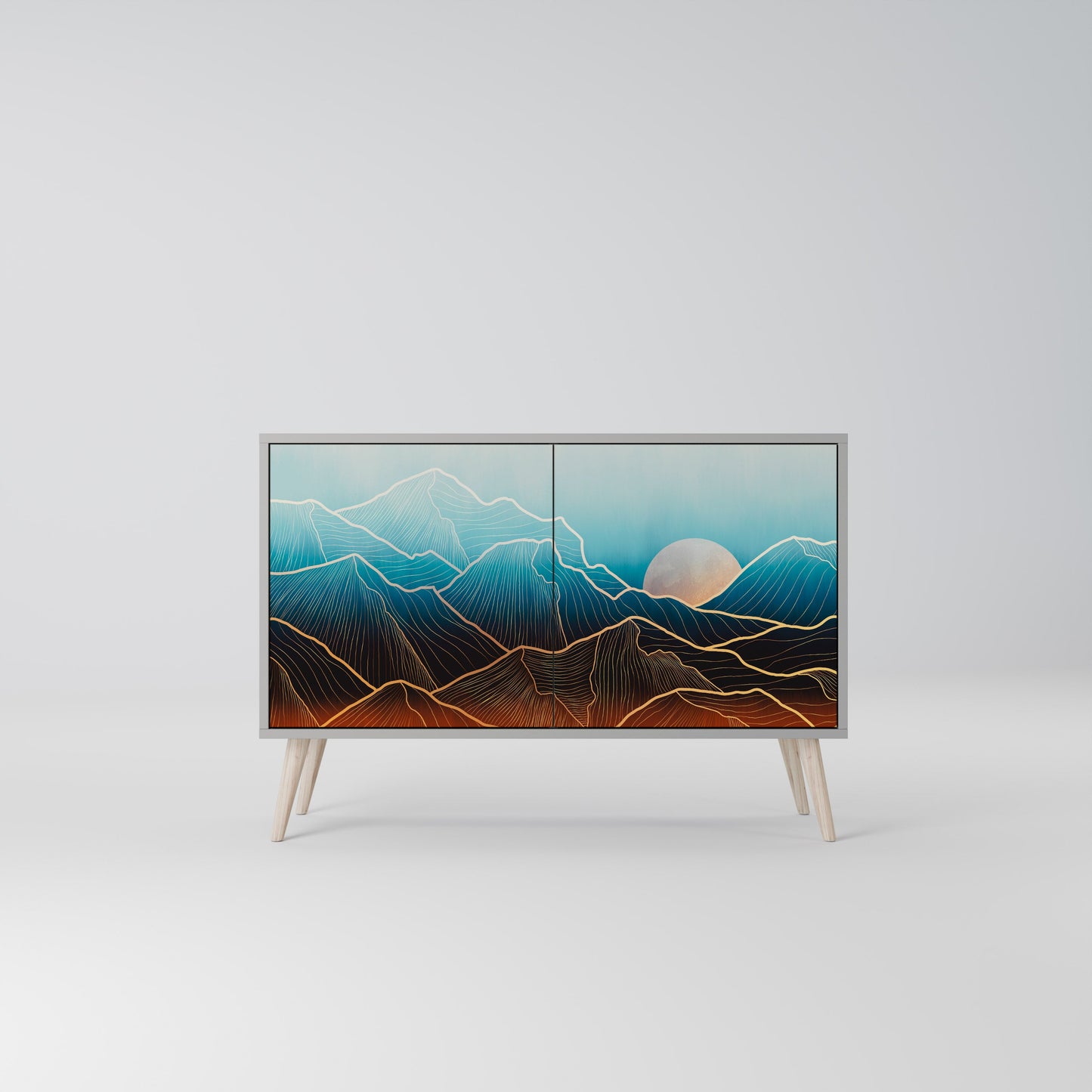LUNAR SECRETS 2-Door Sideboard in Grey Finish