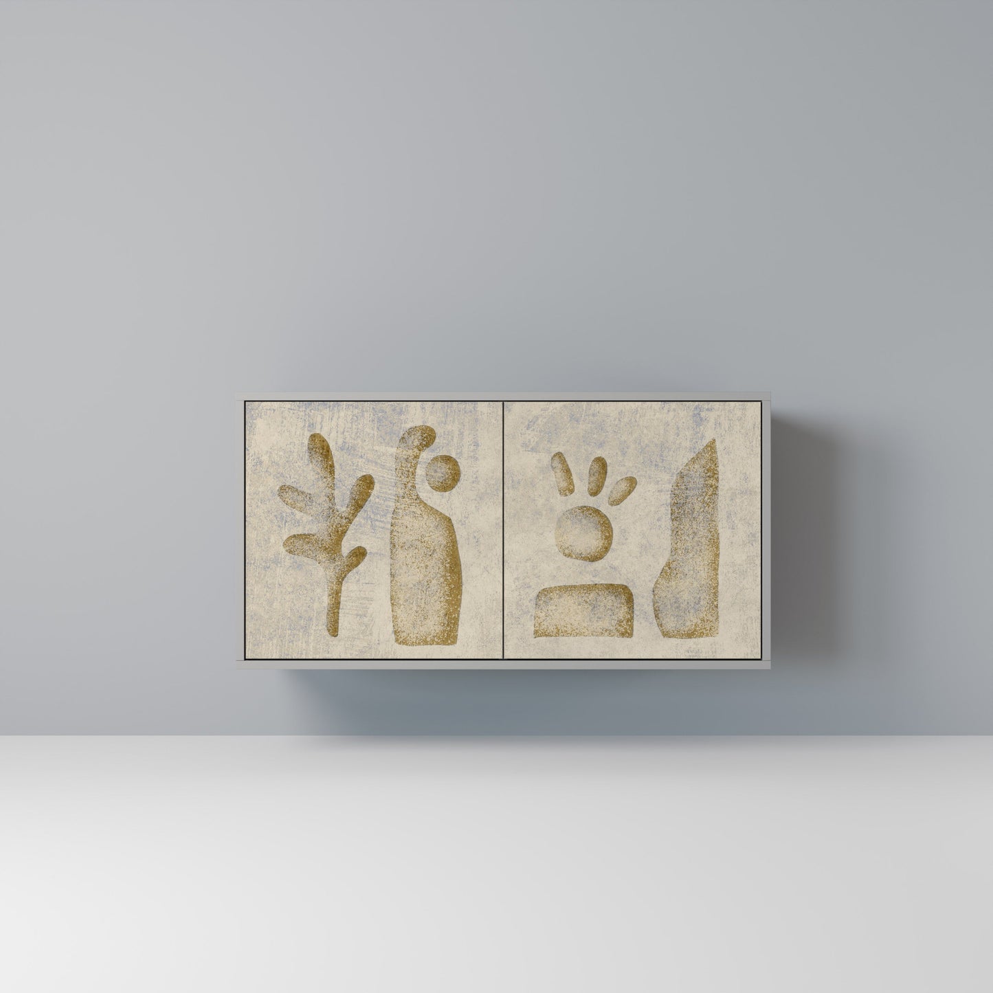 Credenza a 2 ante SAND SCULPTURES in finitura grigia