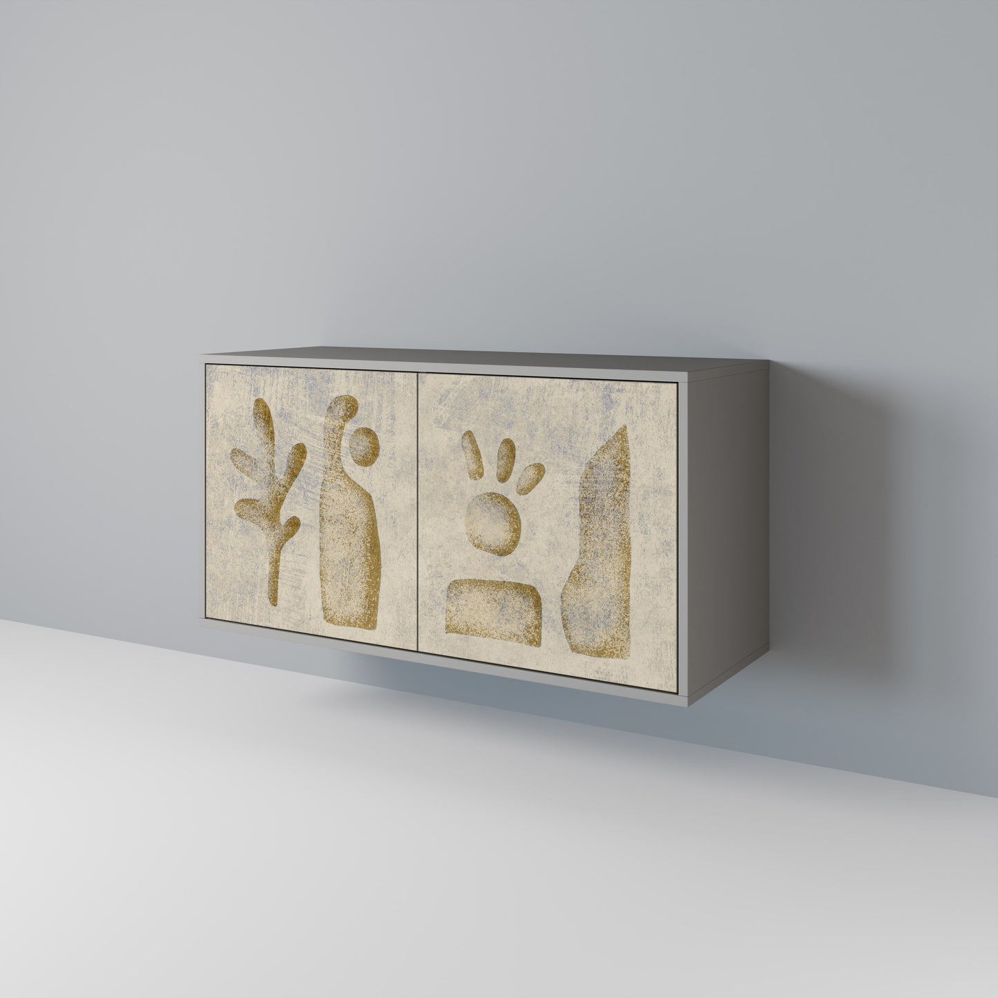 Credenza a 2 ante SAND SCULPTURES in finitura grigia
