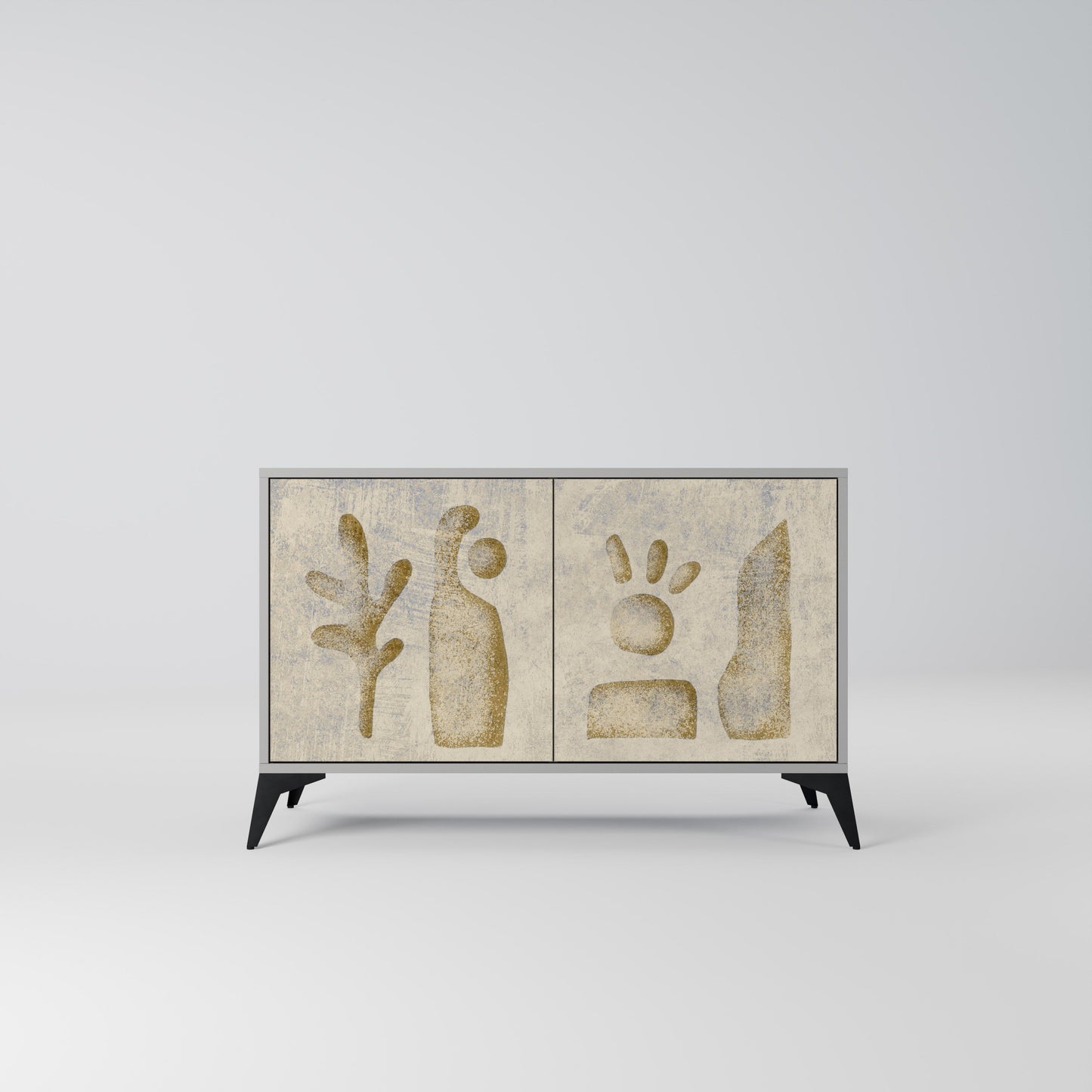 Credenza a 2 ante SAND SCULPTURES in finitura grigia