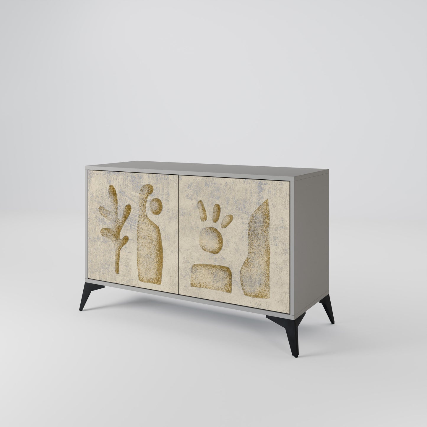 Credenza a 2 ante SAND SCULPTURES in finitura grigia