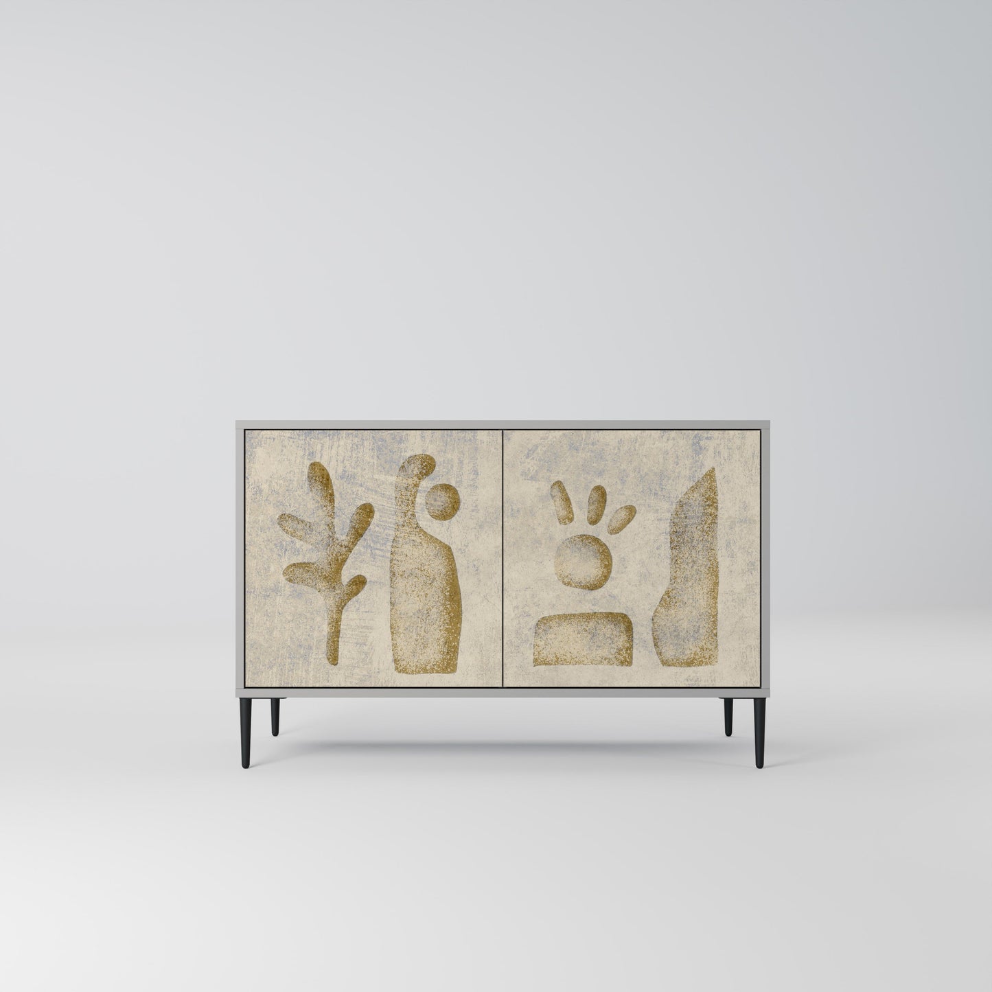 Credenza a 2 ante SAND SCULPTURES in finitura grigia