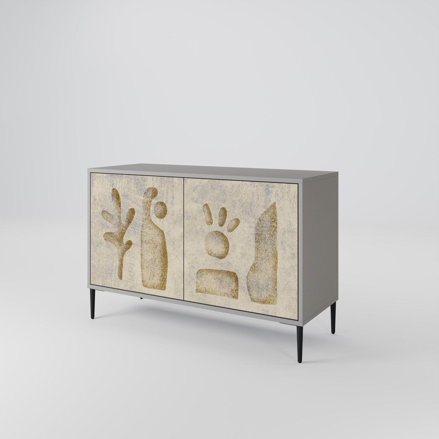 Credenza a 2 ante SAND SCULPTURES in finitura grigia