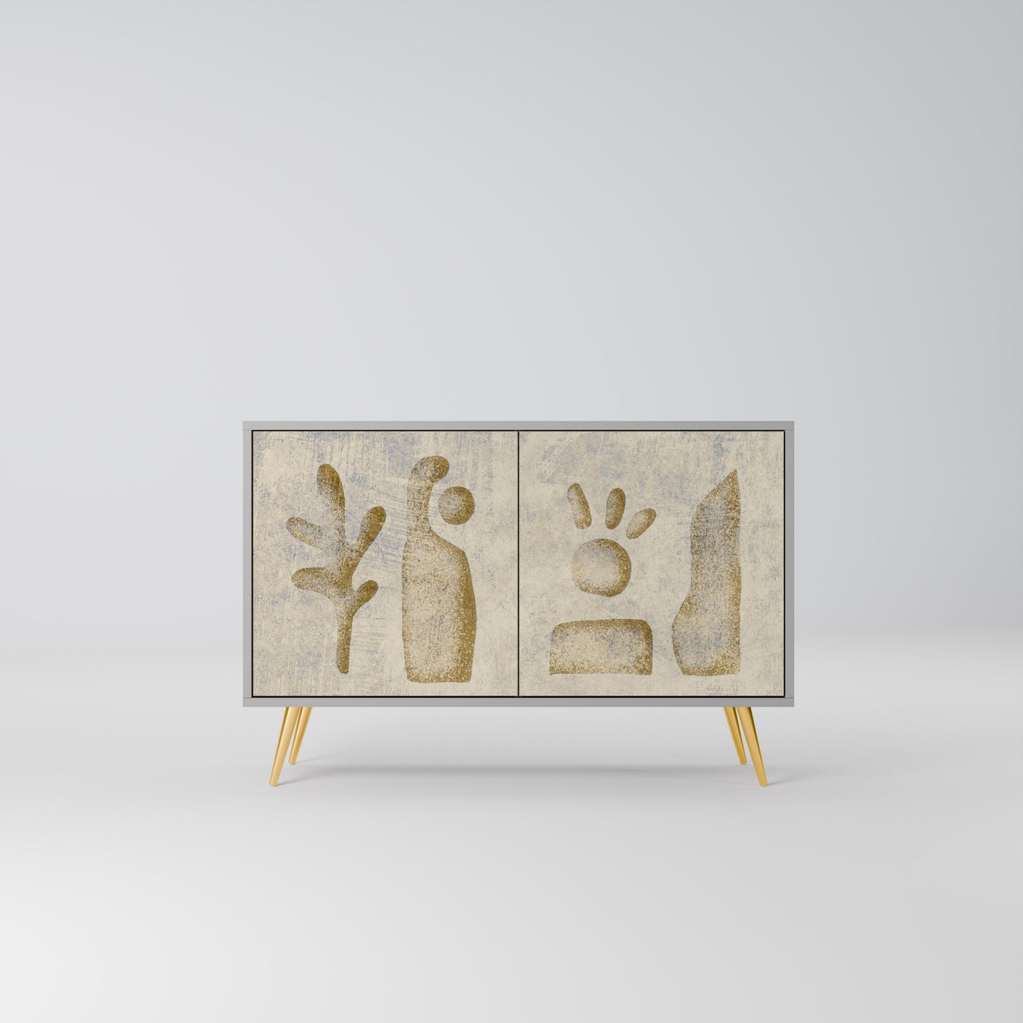 Credenza a 2 ante SAND SCULPTURES in finitura grigia