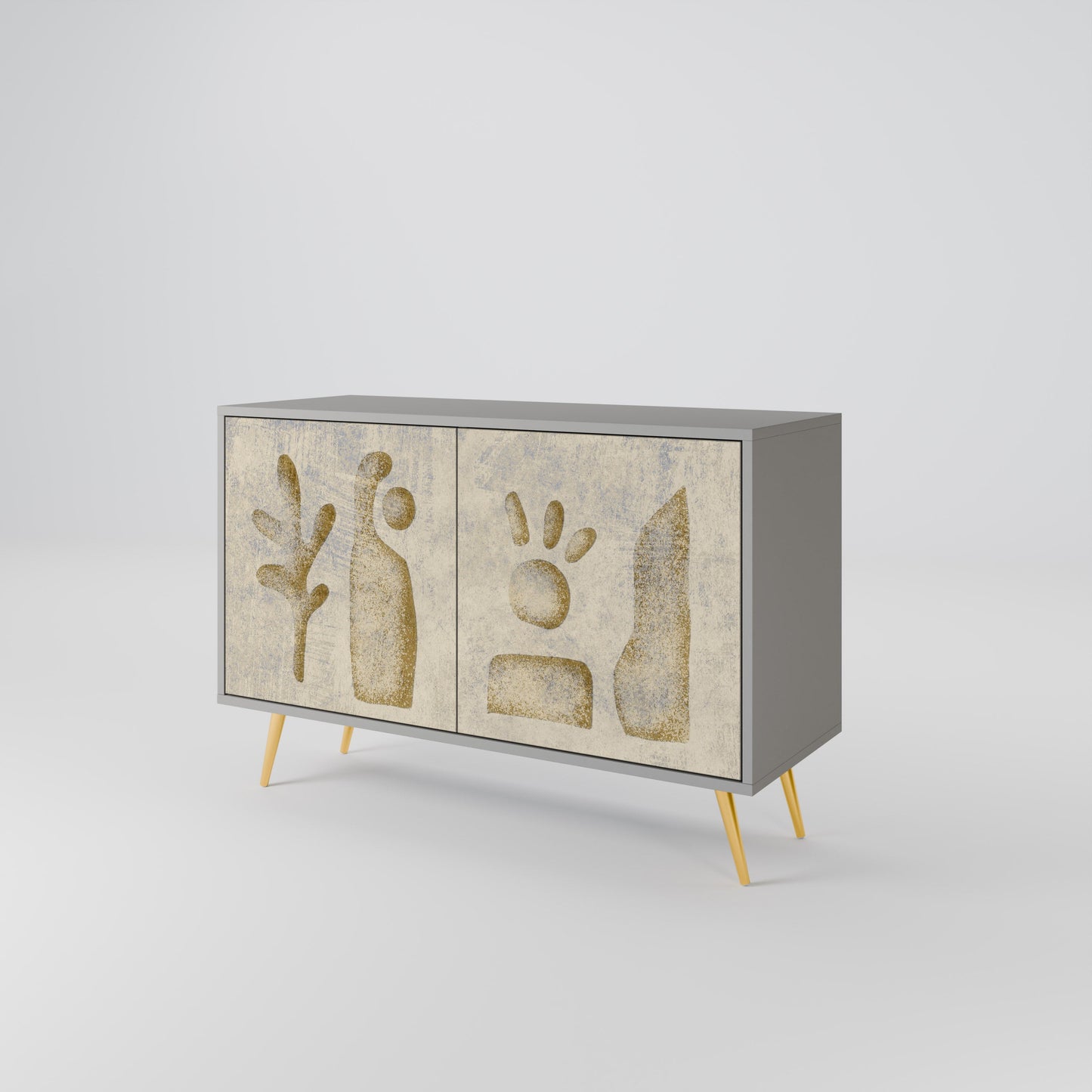Credenza a 2 ante SAND SCULPTURES in finitura grigia