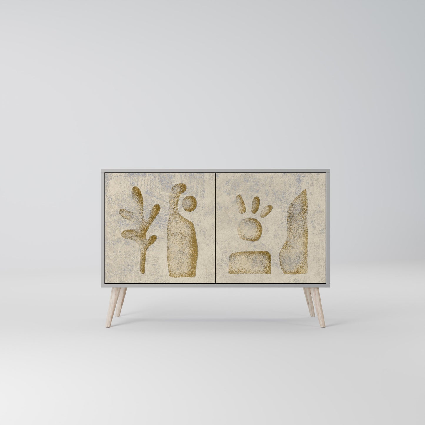 Credenza a 2 ante SAND SCULPTURES in finitura grigia
