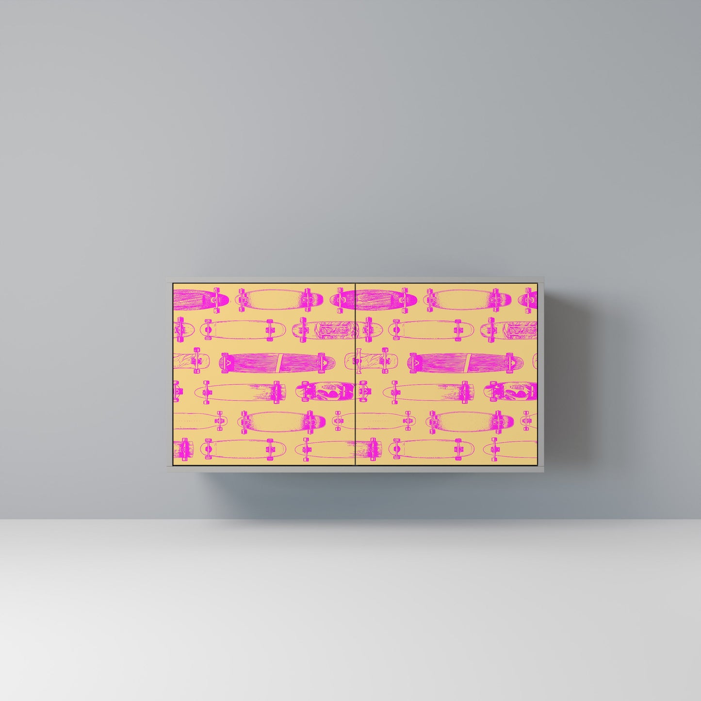 Credenza SKATEBOARD ARTISTRY a 2 ante con finitura grigia