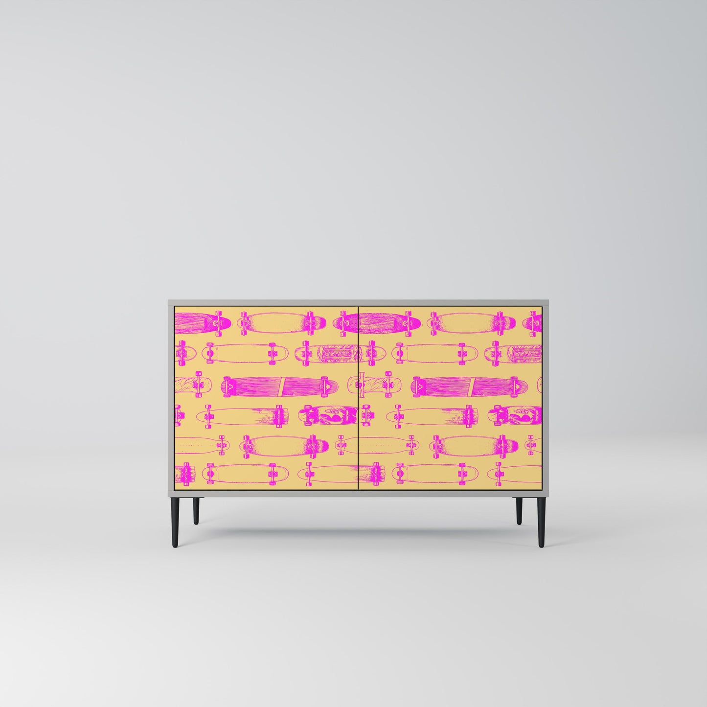 Credenza SKATEBOARD ARTISTRY a 2 ante con finitura grigia