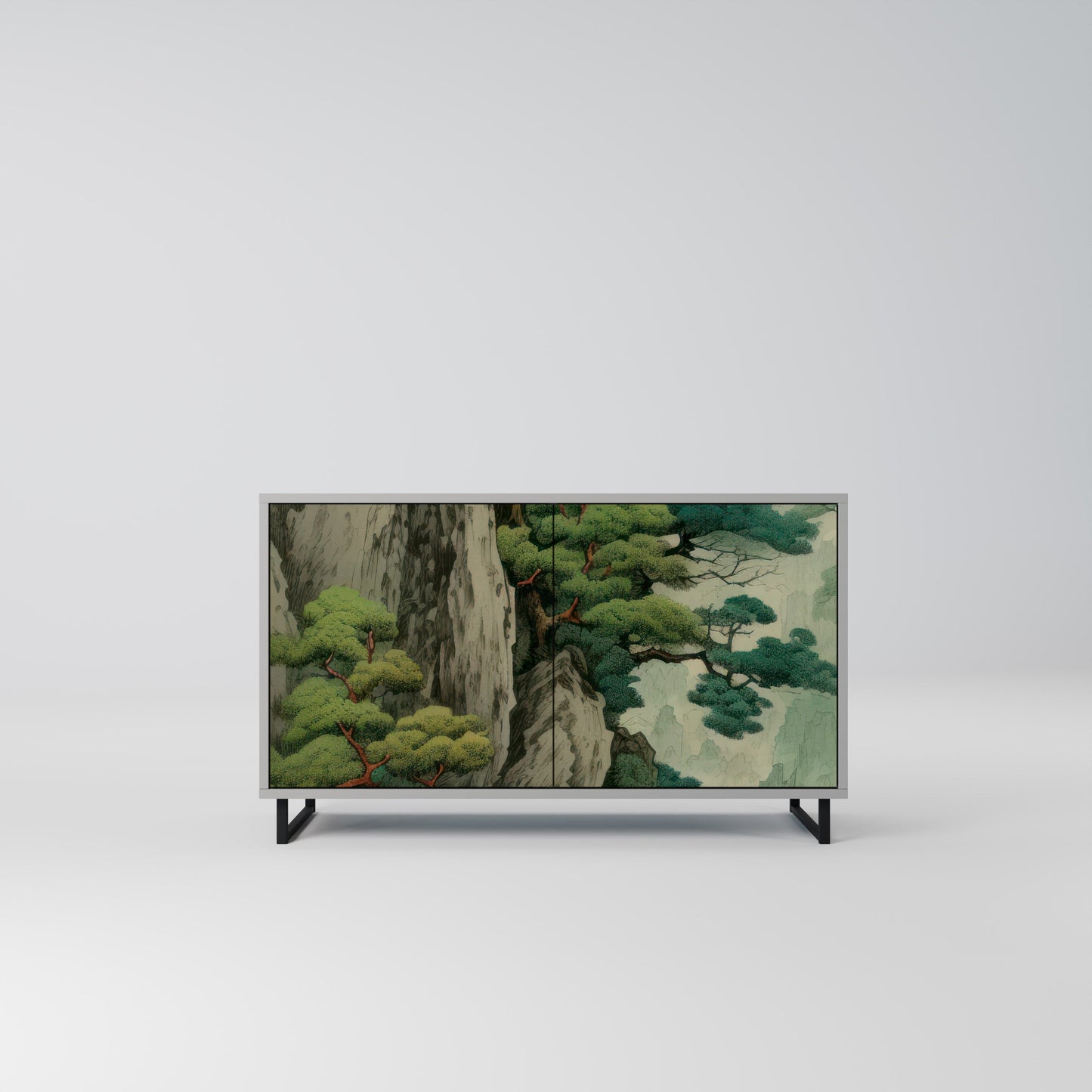VERDURE ABYSS 2-Door Sideboard in Grey Finish