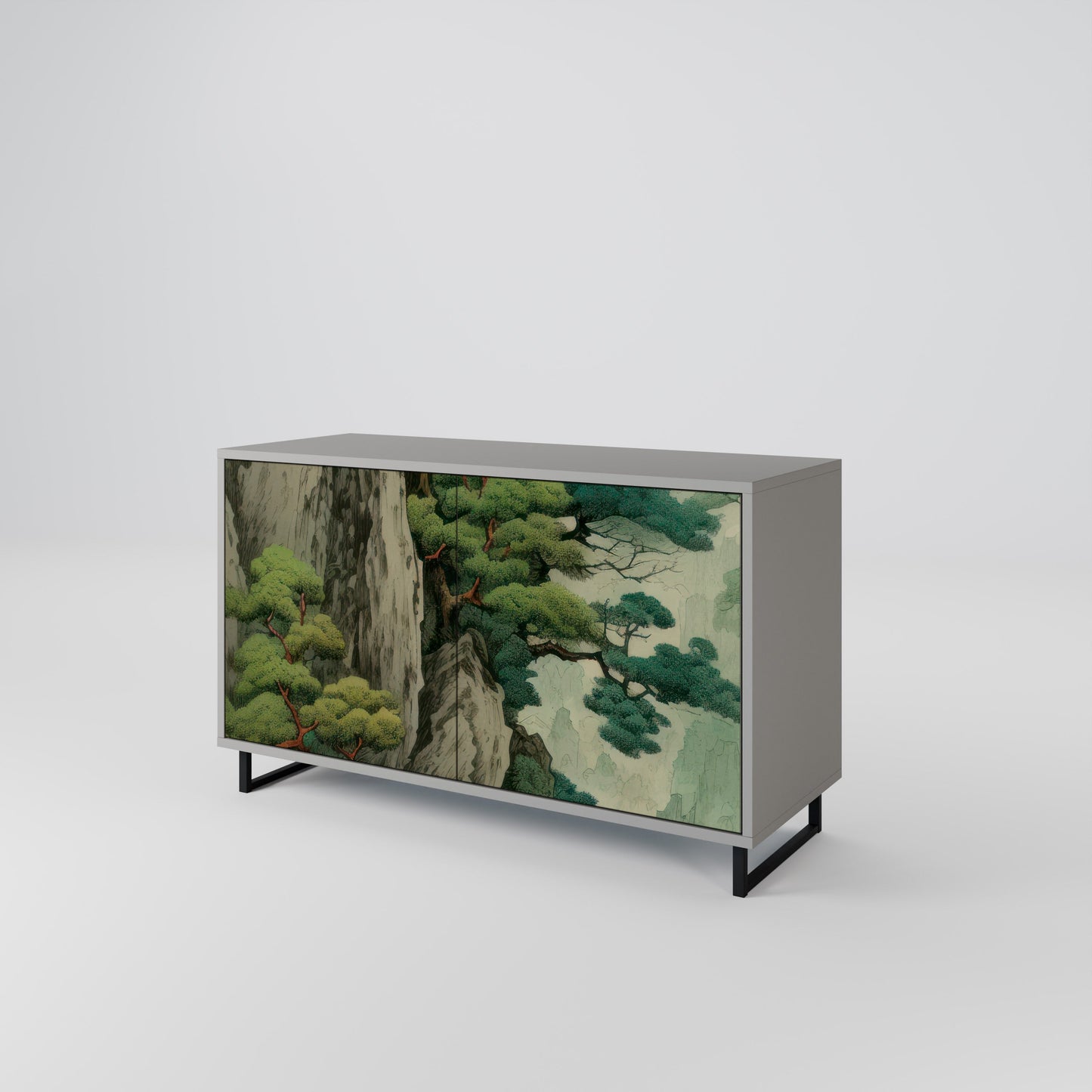 VERDURE ABYSS 2-Door Sideboard in Grey Finish