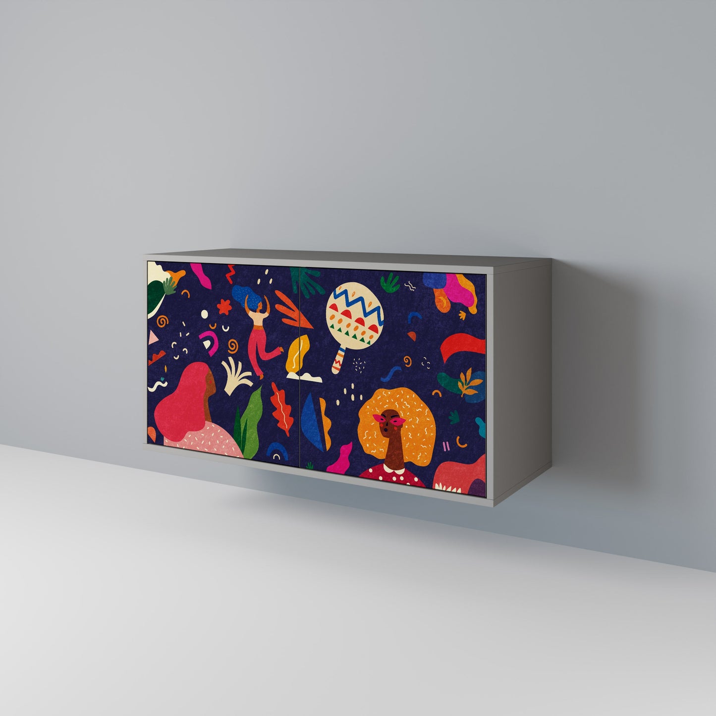 FESTIVE PLEASURES 2-Door Sideboard in Grey Finish