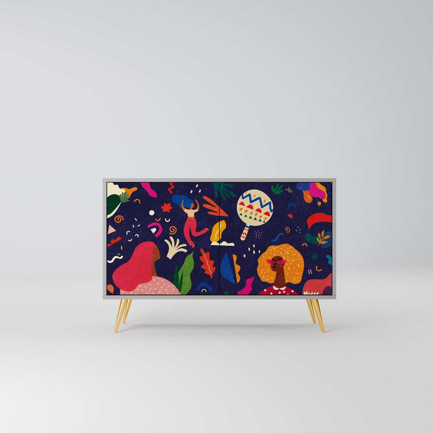 FESTIVE PLEASURES 2-Door Sideboard in Grey Finish