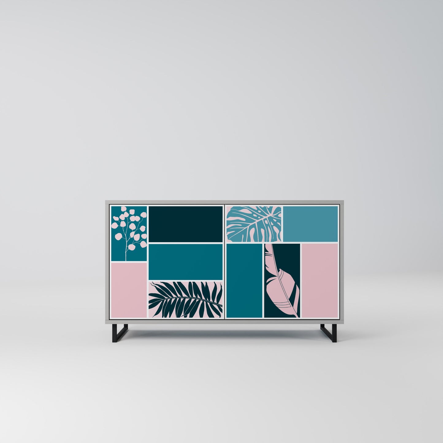 COMBINATION OF SHAPES 2-Door Sideboard in Grey Finish