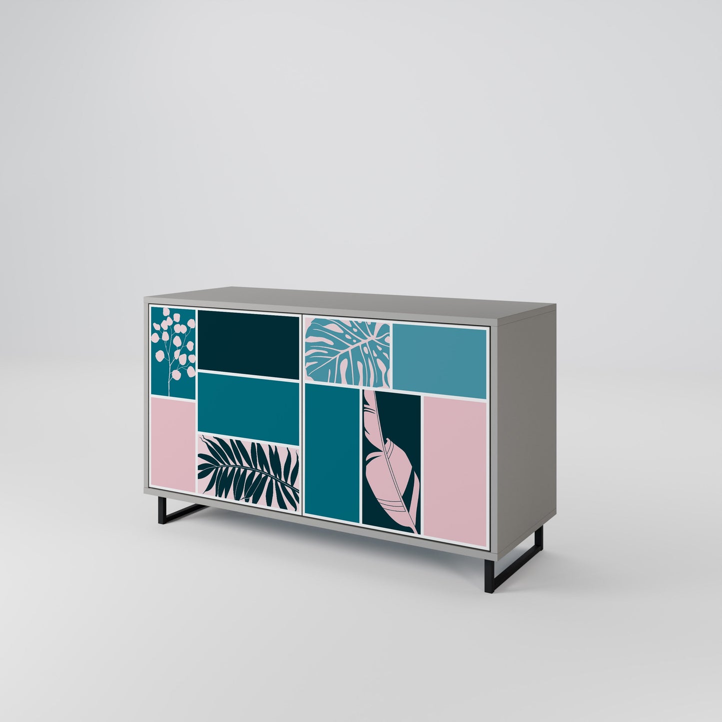 COMBINATION OF SHAPES 2-Door Sideboard in Grey Finish