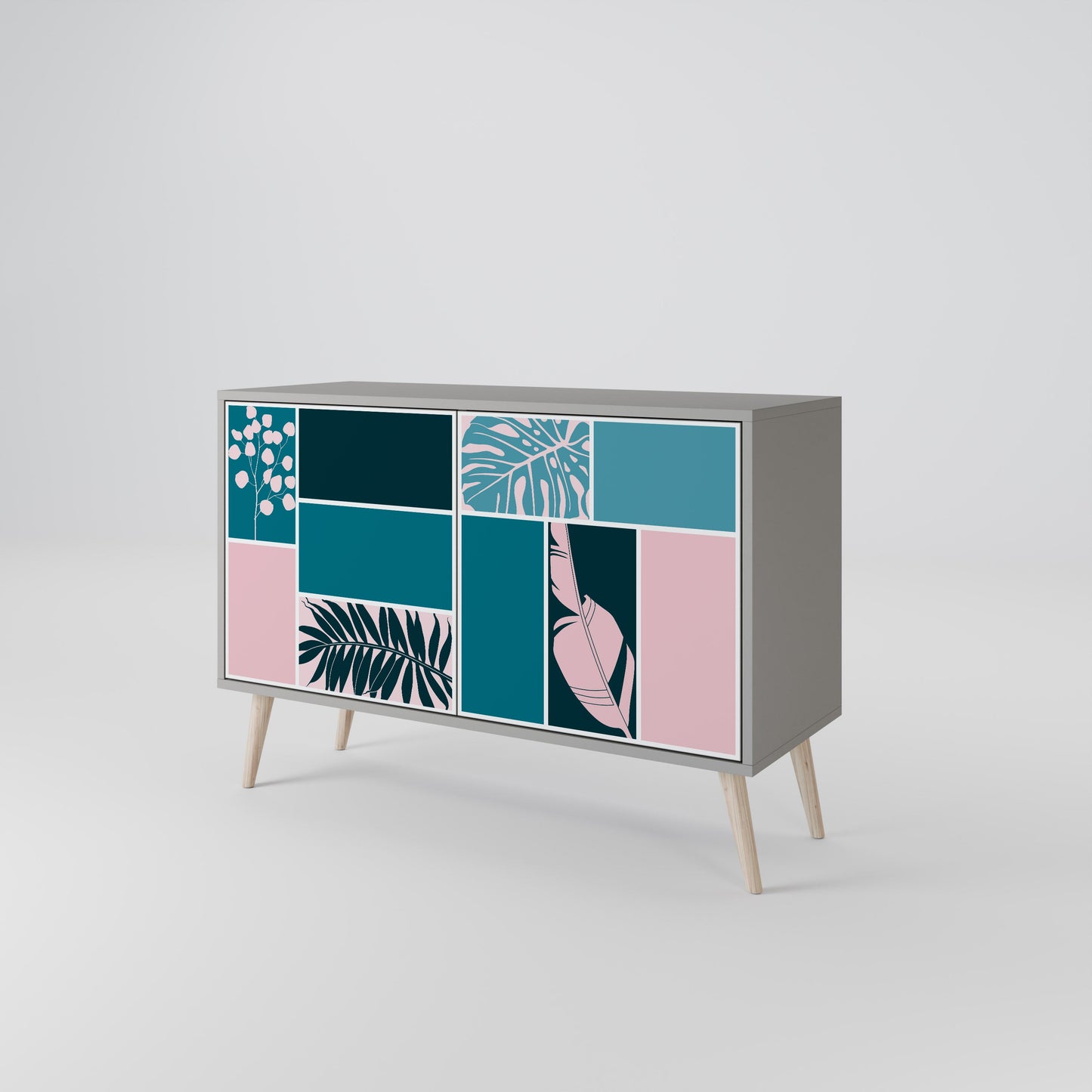 COMBINATION OF SHAPES 2-Door Sideboard in Grey Finish
