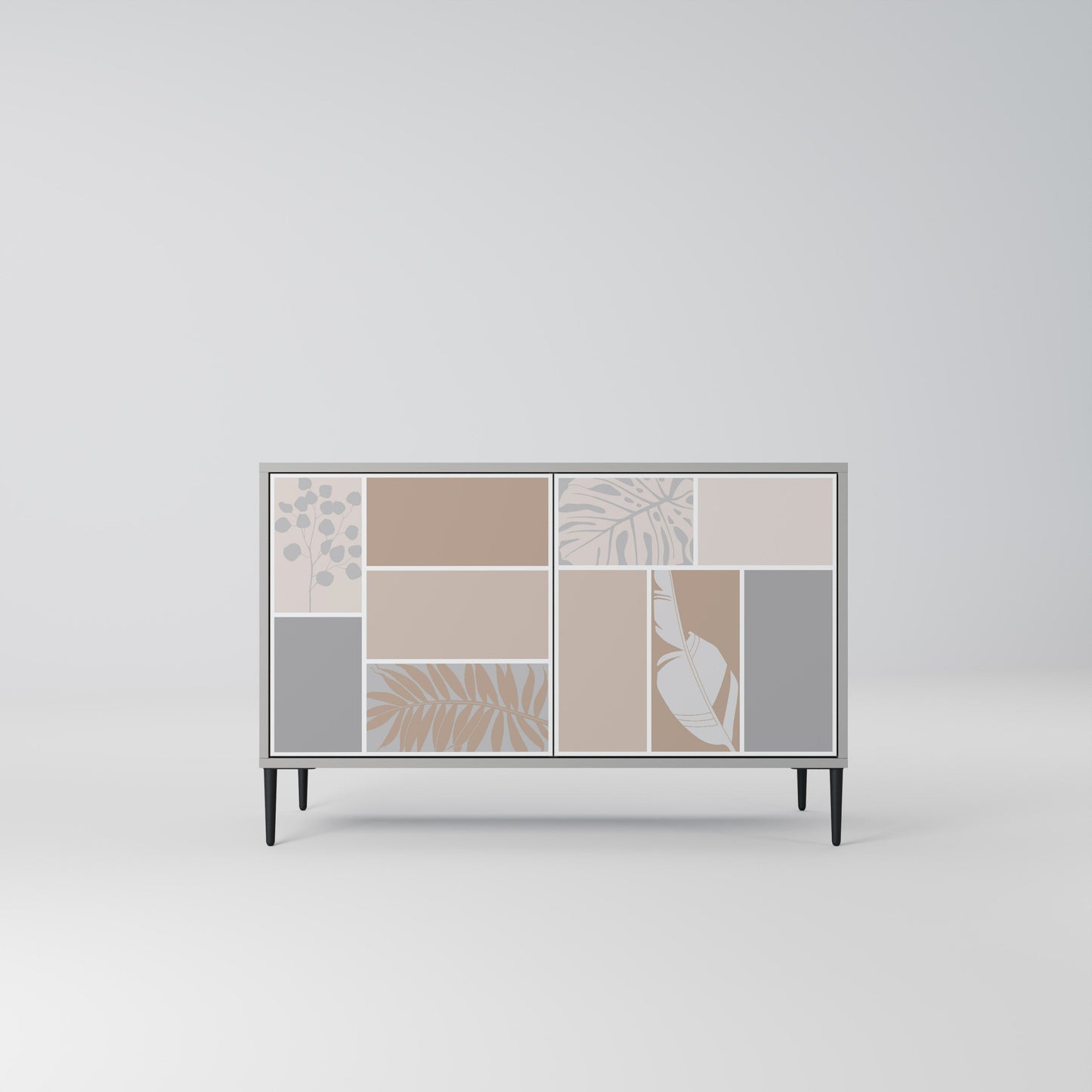 Credenza a 2 ante TROPICAL SHAPES in finitura grigia