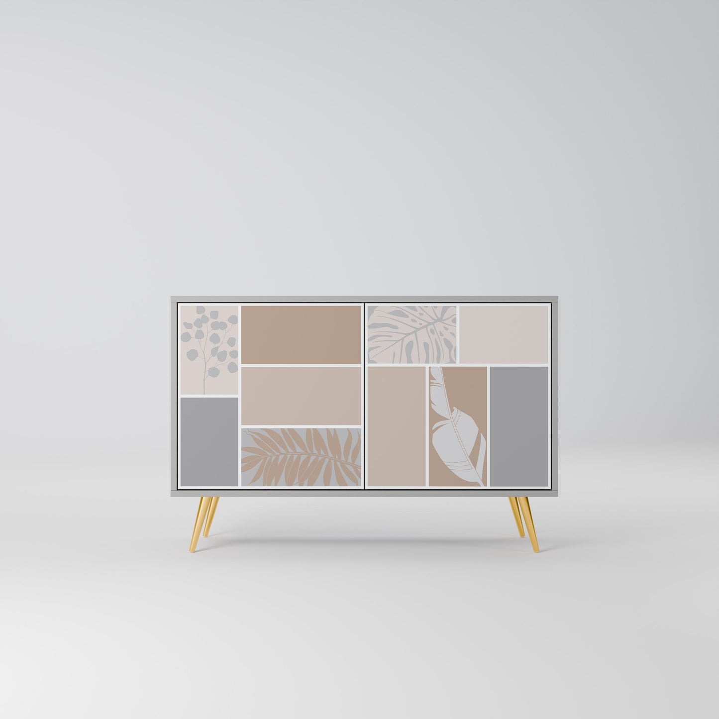 Credenza a 2 ante TROPICAL SHAPES in finitura grigia