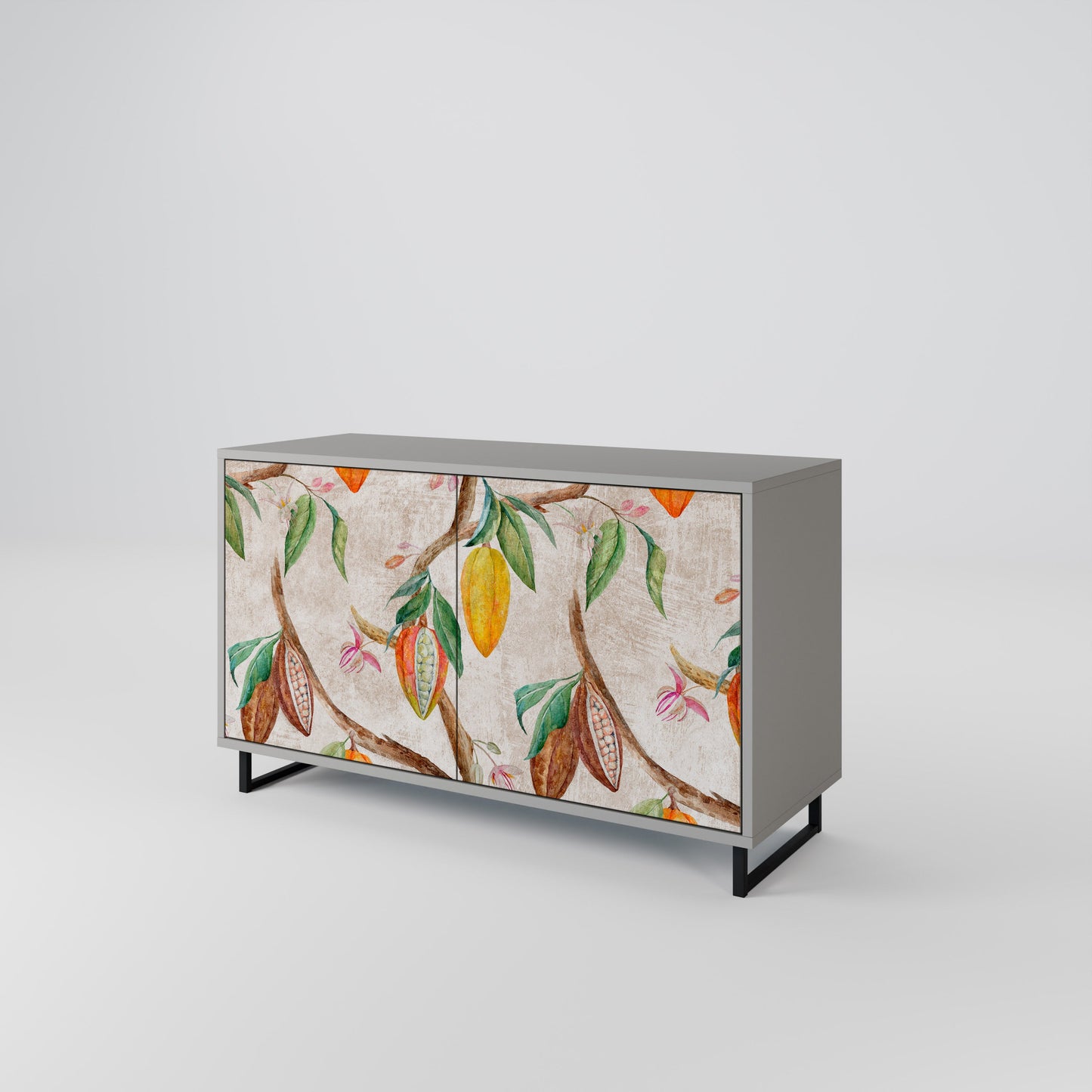 COCOA FRUITS 2-Door Sideboard in Grey Finish