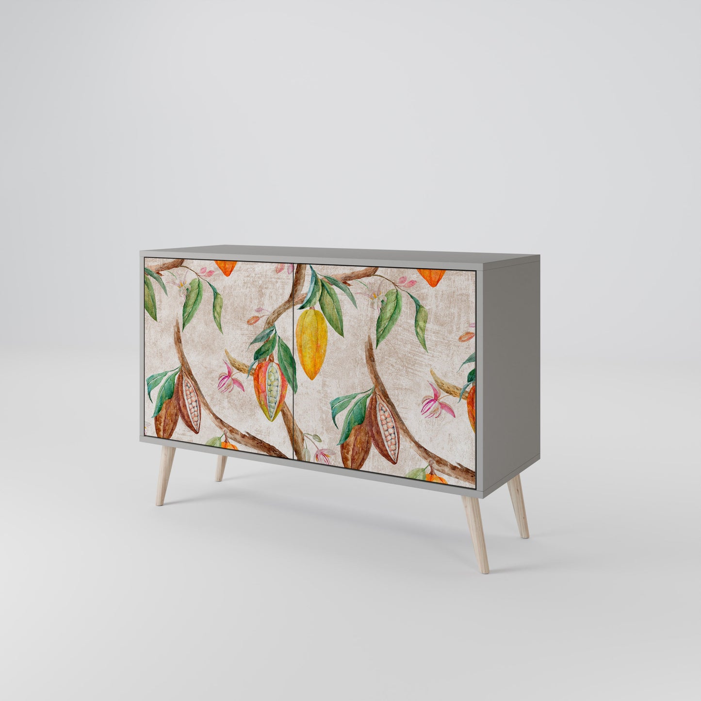 COCOA FRUITS 2-Door Sideboard in Grey Finish