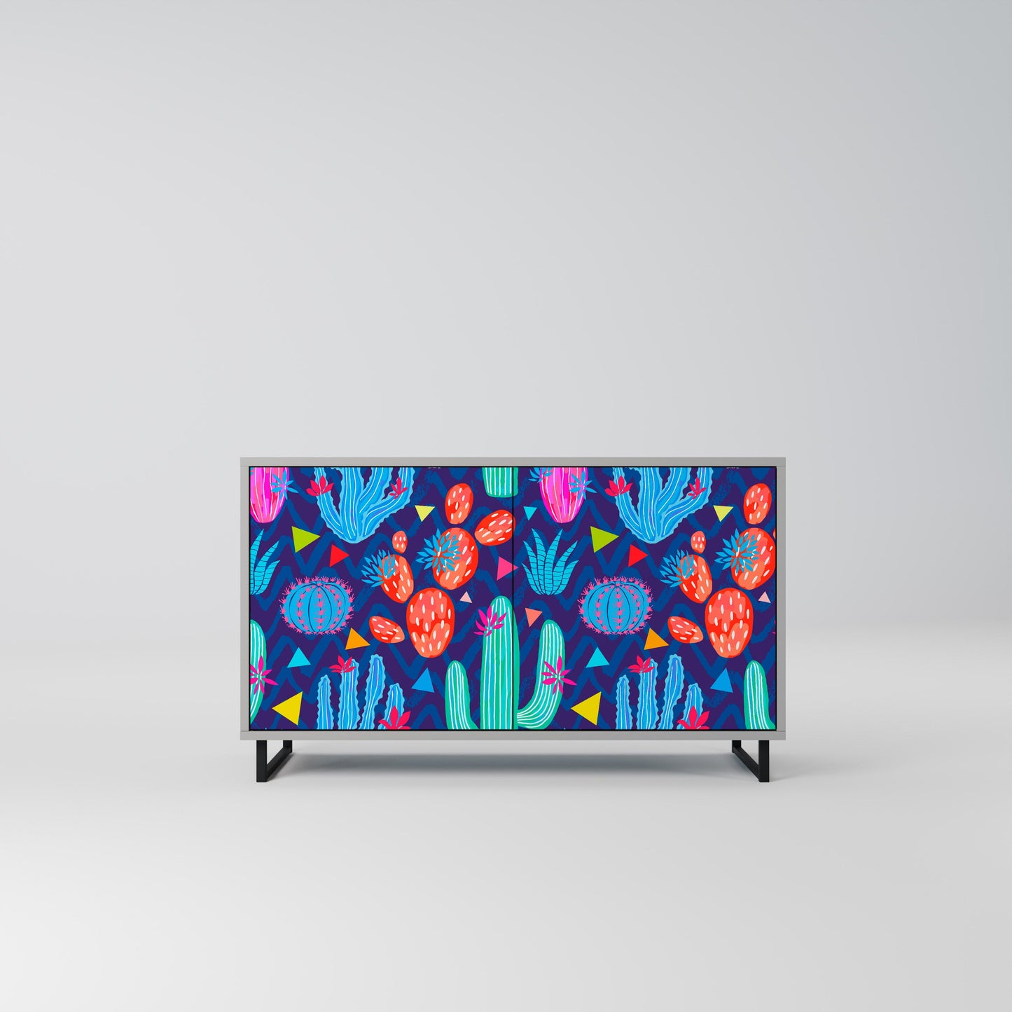 CACTUS VIBES 2-Door Sideboard in Grey Finish