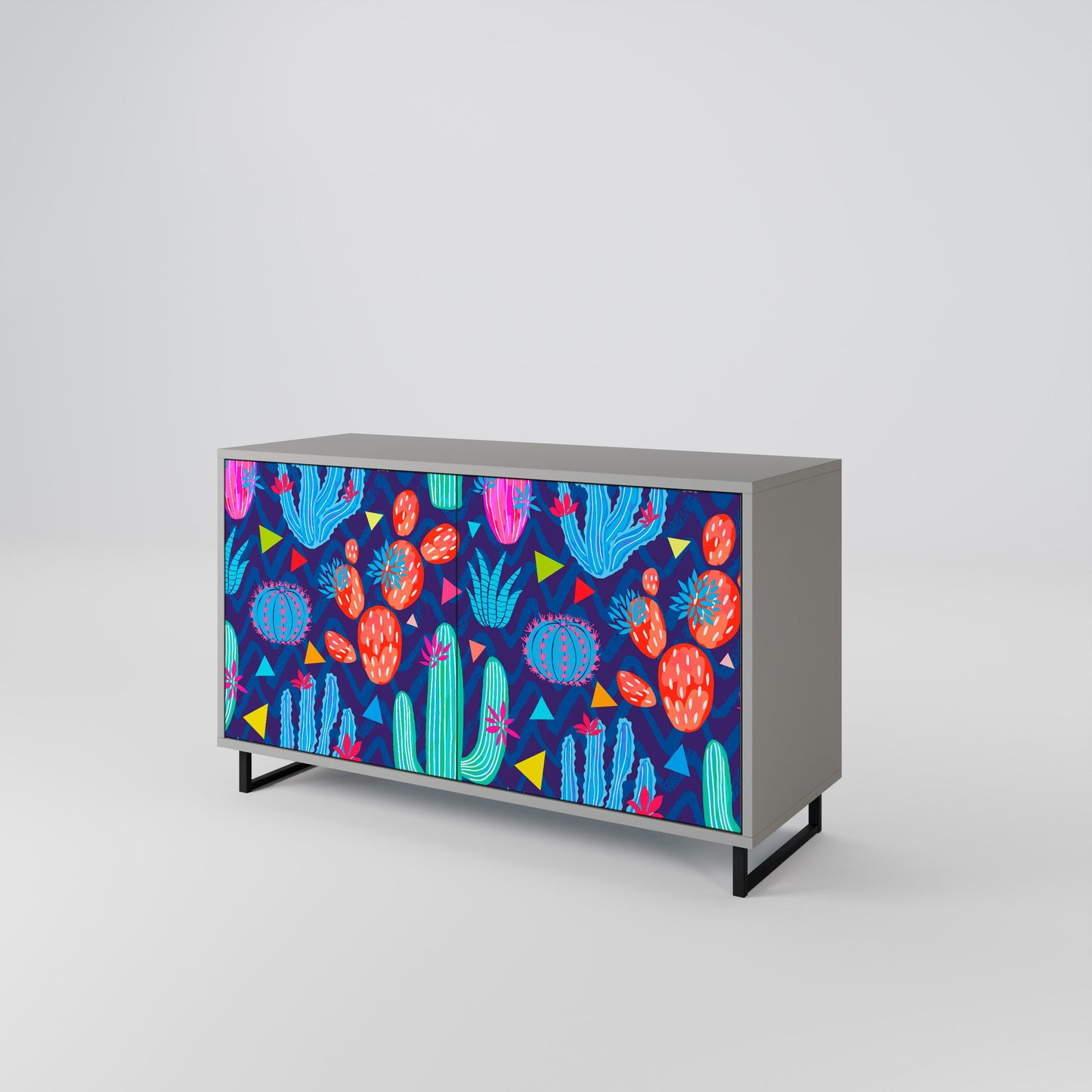 CACTUS VIBES 2-Door Sideboard in Grey Finish