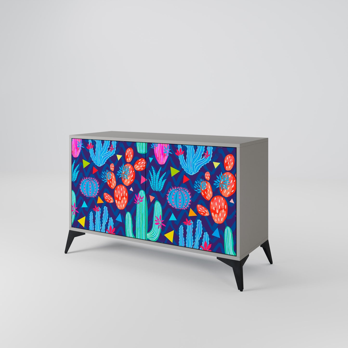 CACTUS VIBES 2-Door Sideboard in Grey Finish