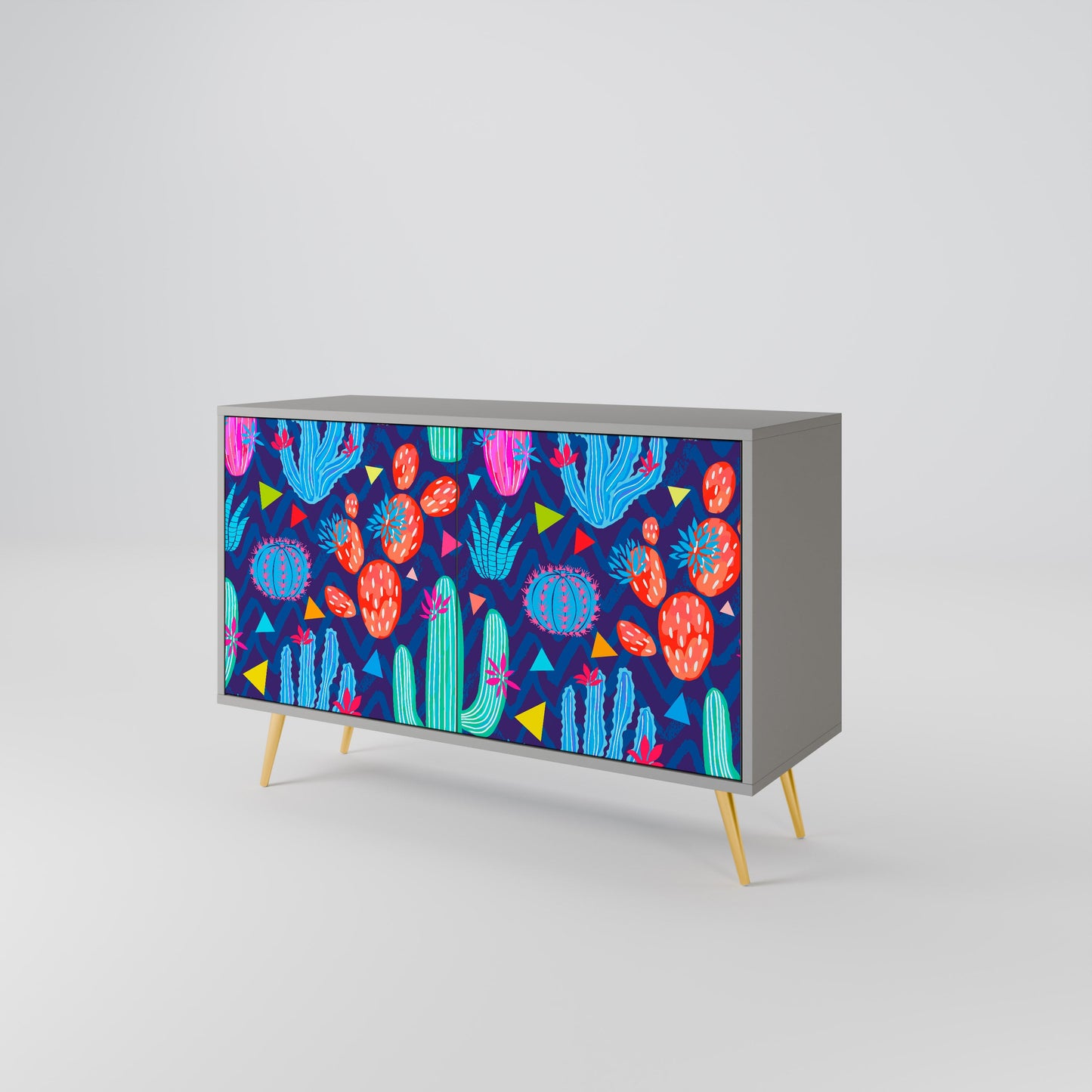 CACTUS VIBES 2-Door Sideboard in Grey Finish