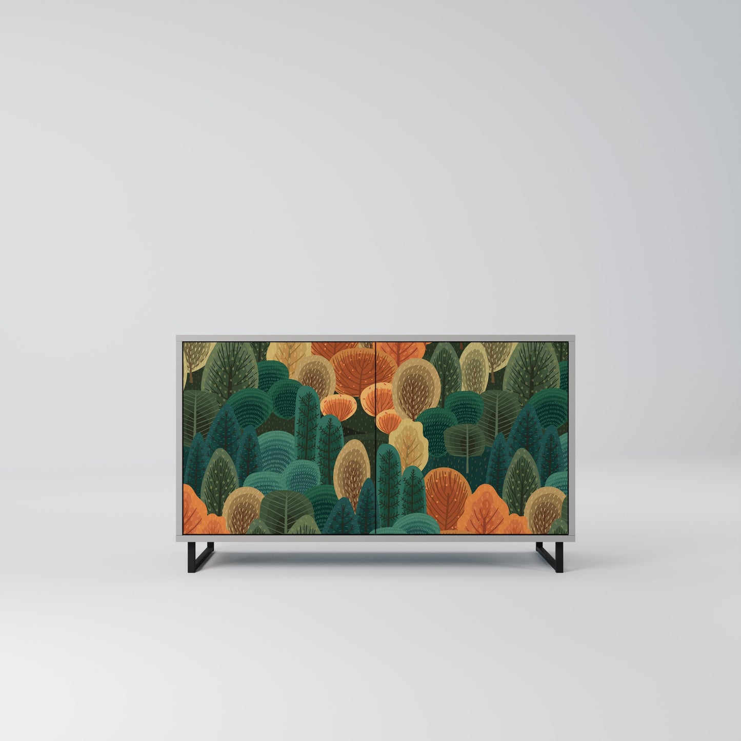 Credenza a 2 ante AUTUMN KALEIDOSCOPE in finitura grigia