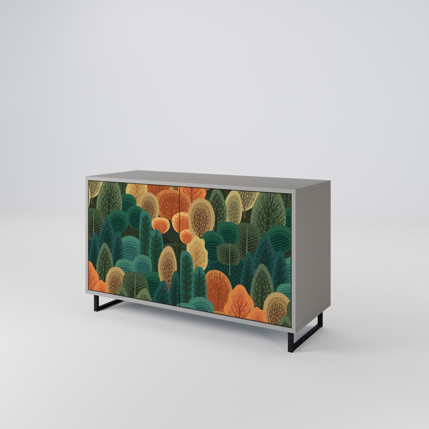 Credenza a 2 ante AUTUMN KALEIDOSCOPE in finitura grigia