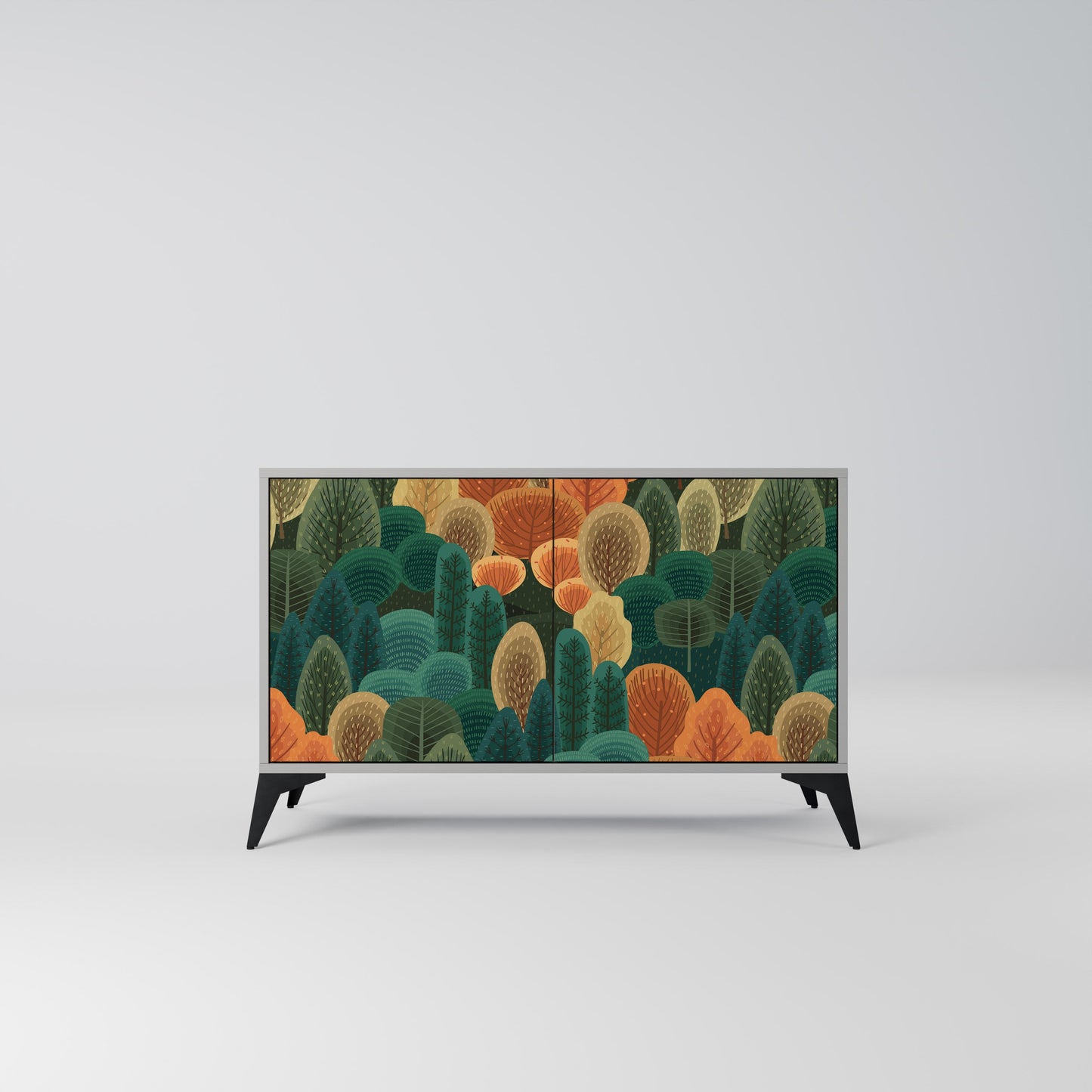 Credenza a 2 ante AUTUMN KALEIDOSCOPE in finitura grigia
