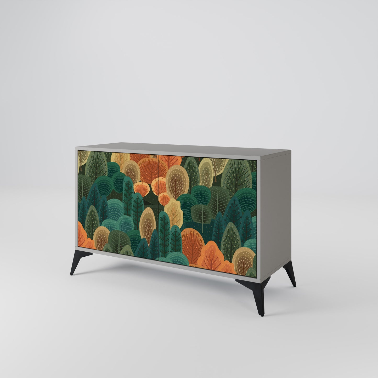 Credenza a 2 ante AUTUMN KALEIDOSCOPE in finitura grigia