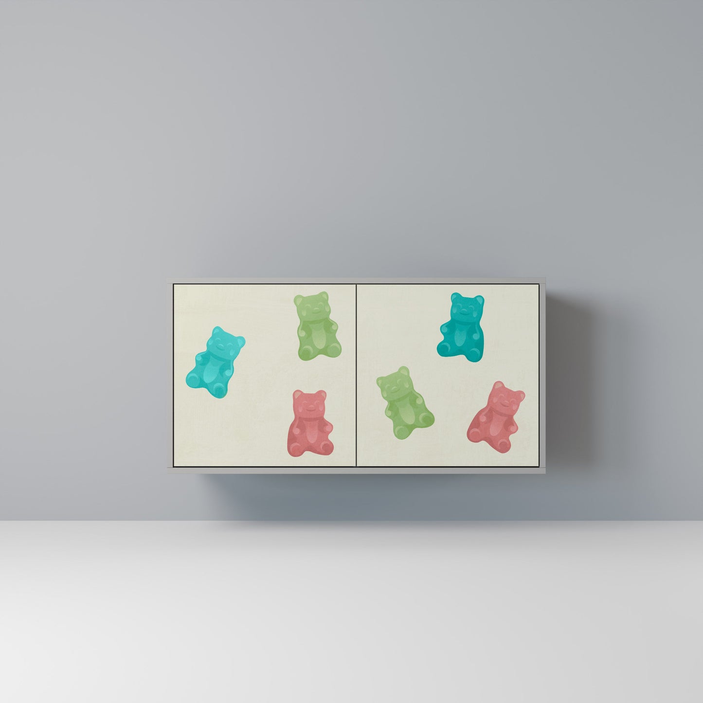 GUMMY BEARS 2-Door Sideboard in Grey Finish