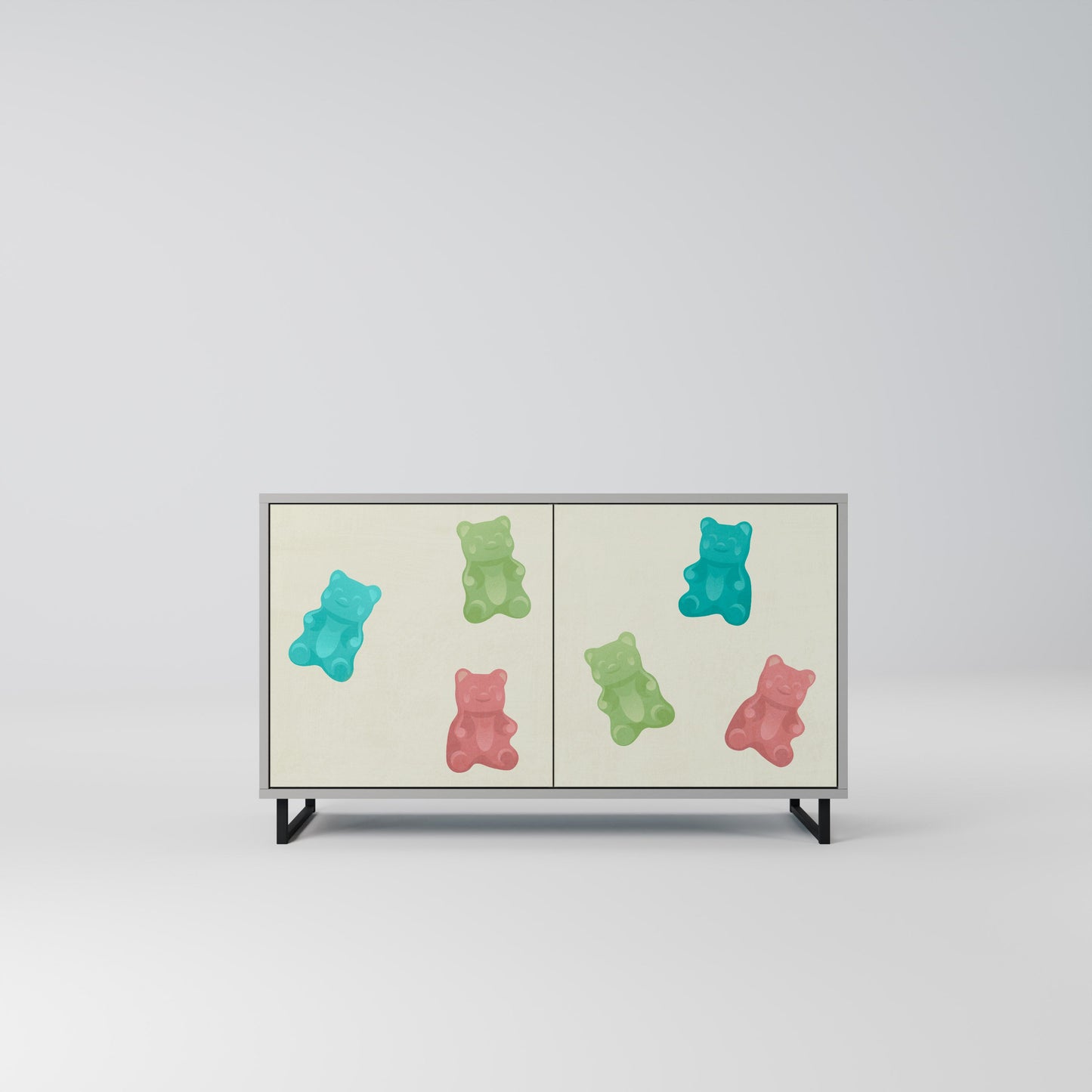 GUMMY BEARS 2-Door Sideboard in Grey Finish