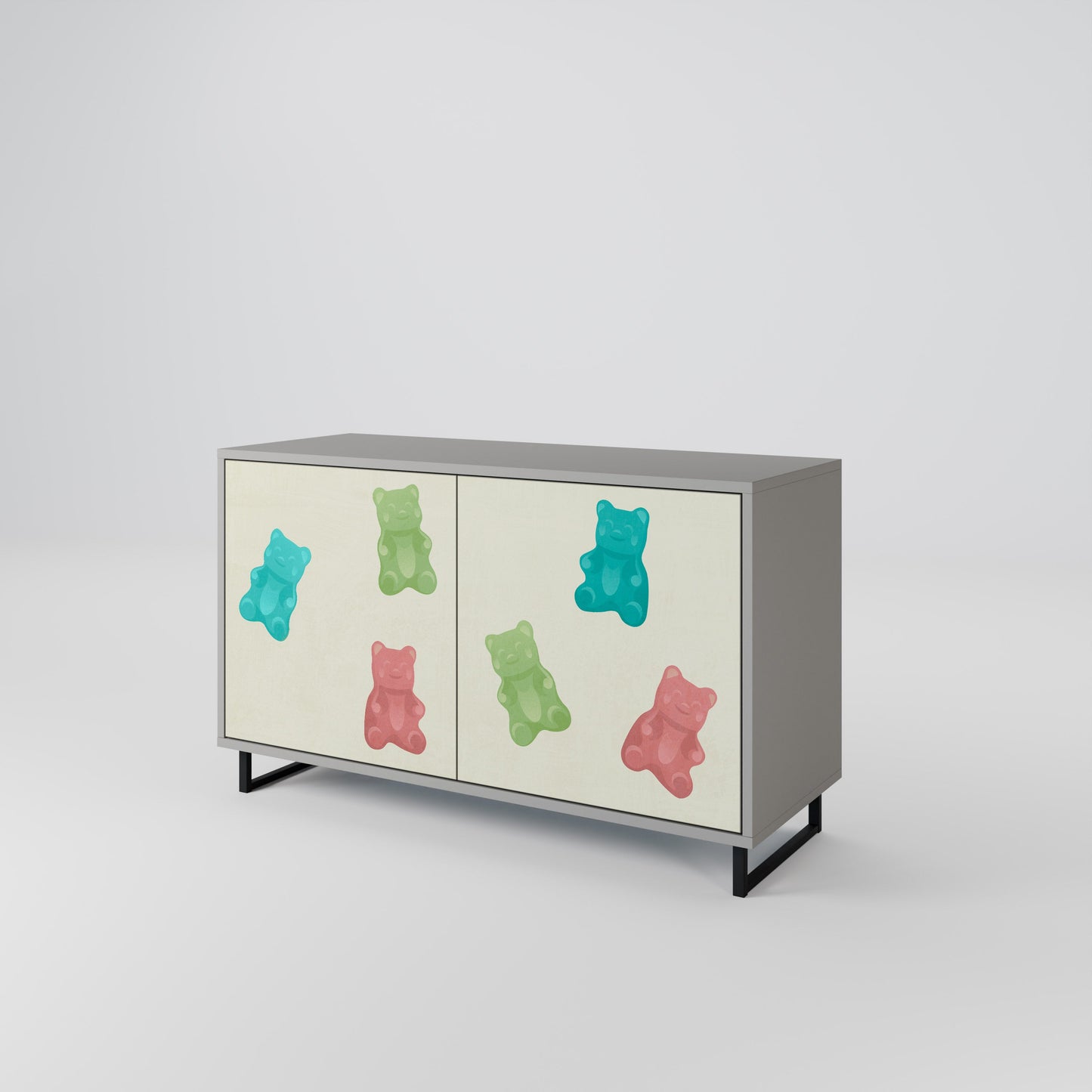 GUMMY BEARS 2-Door Sideboard in Grey Finish