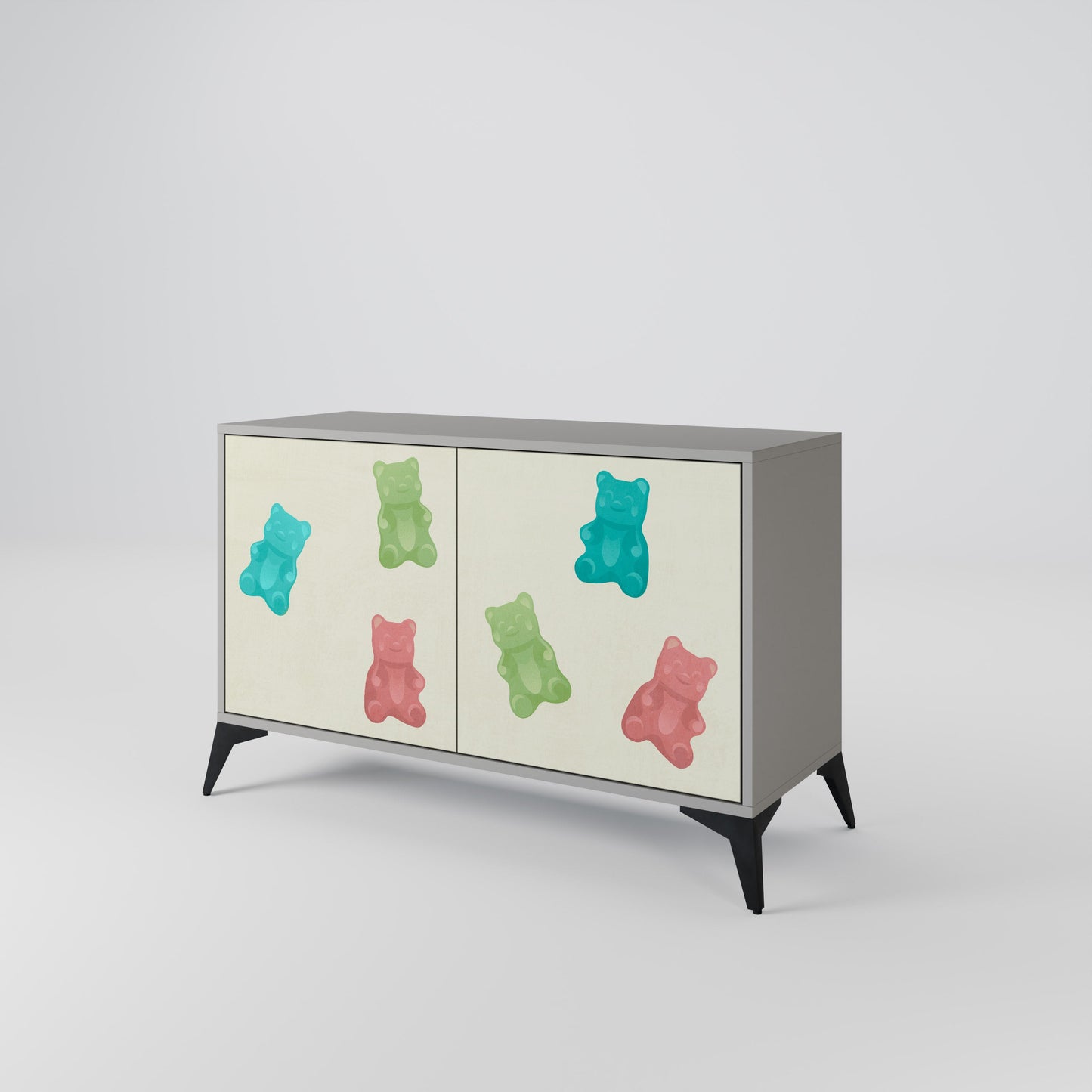 GUMMY BEARS 2-Door Sideboard in Grey Finish