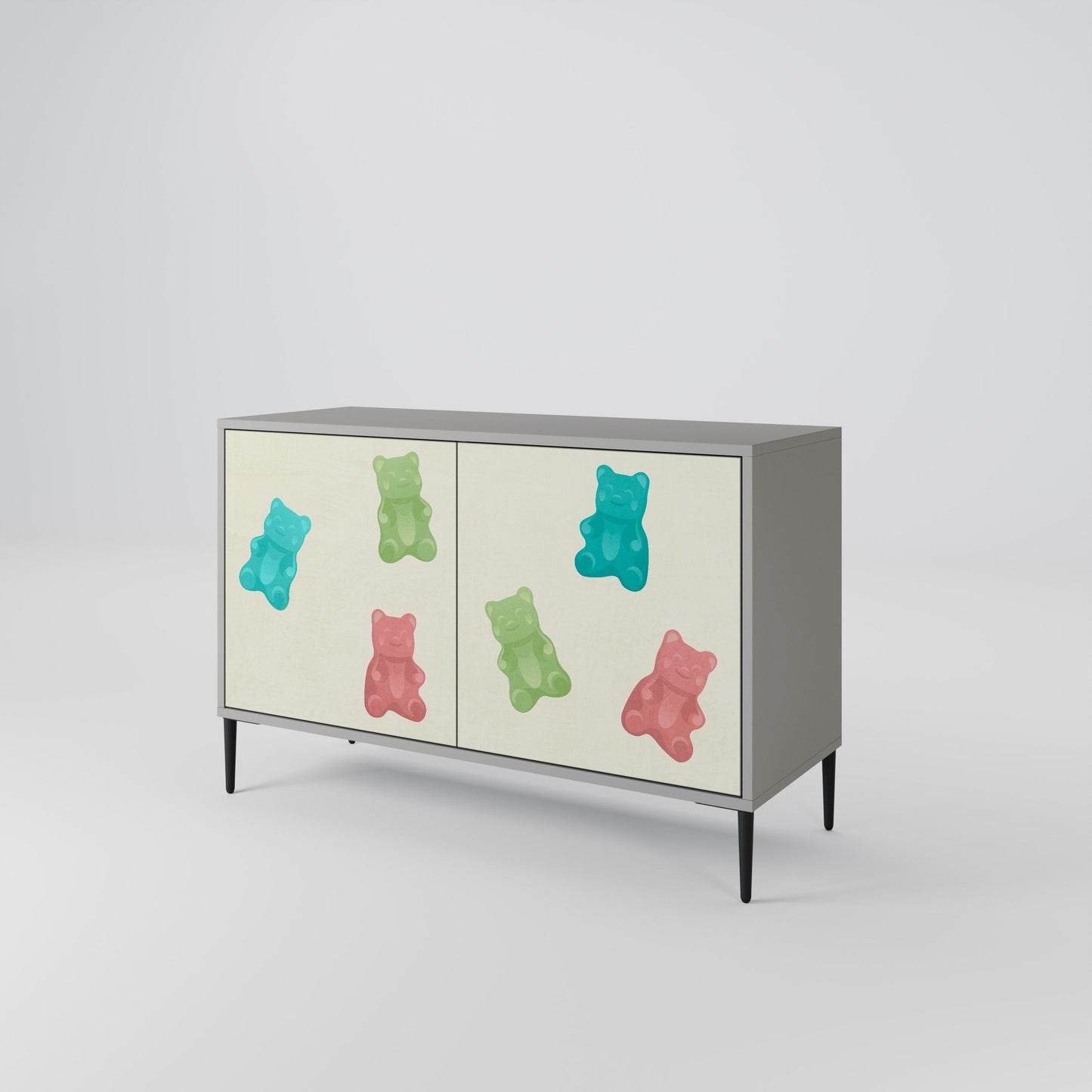 GUMMY BEARS 2-Door Sideboard in Grey Finish