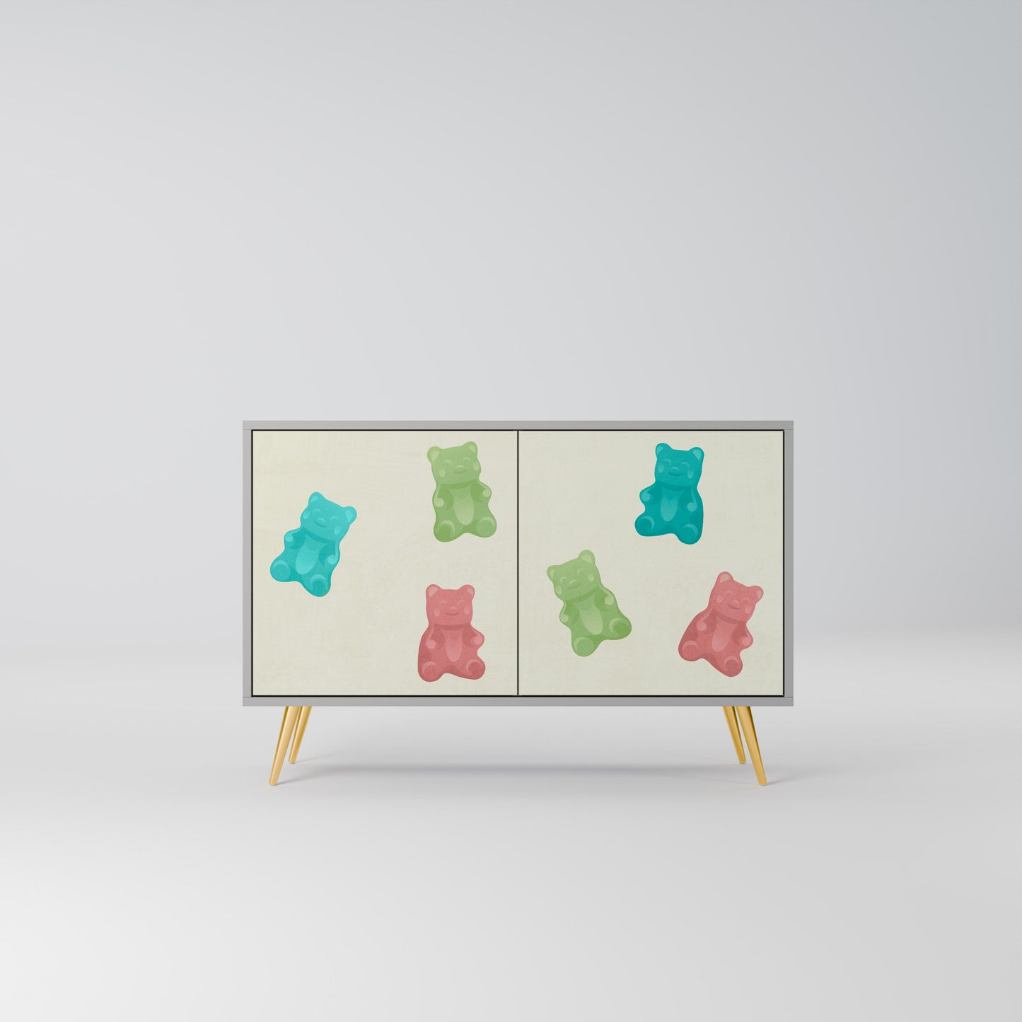 GUMMY BEARS 2-Door Sideboard in Grey Finish