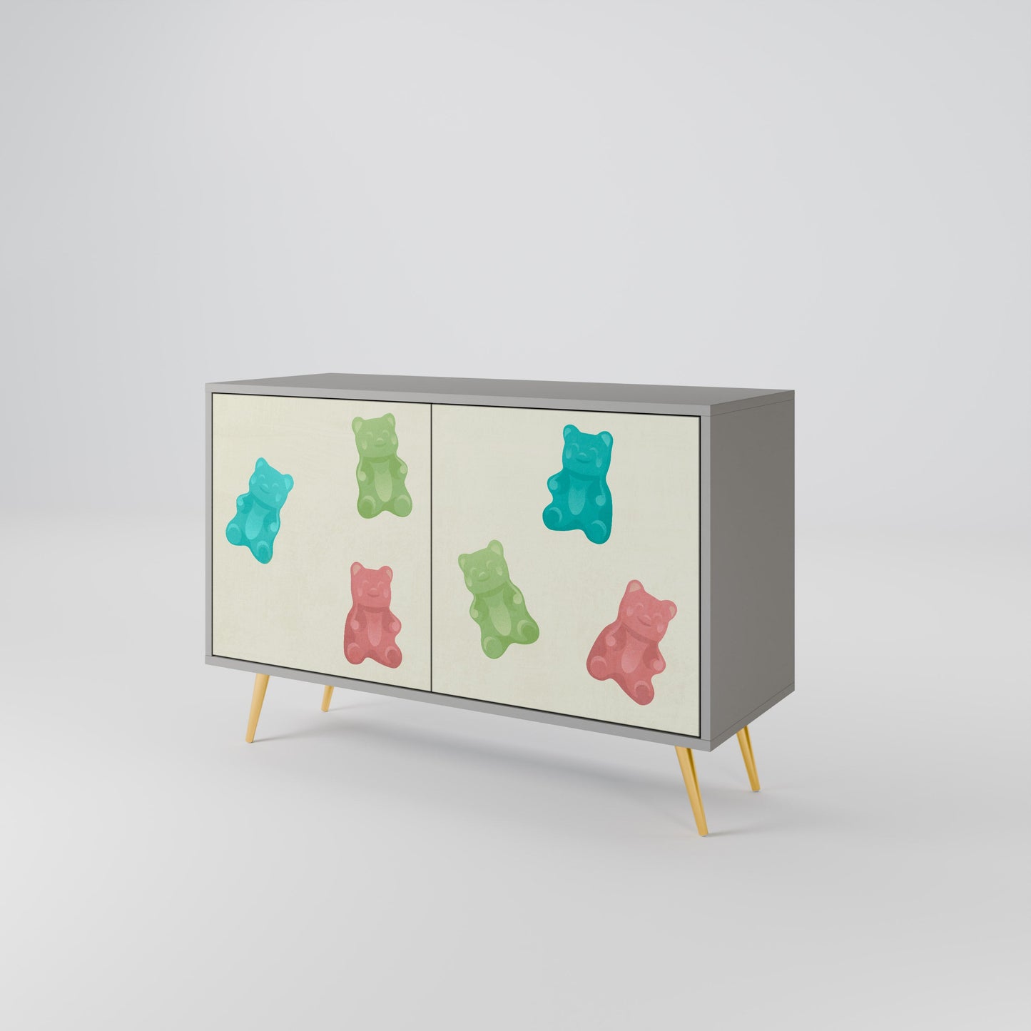 GUMMY BEARS 2-Door Sideboard in Grey Finish