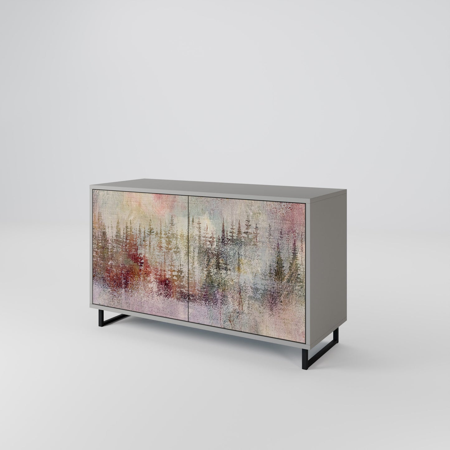 VEILED SUMMIT 2-Door Sideboard in Grey Finish