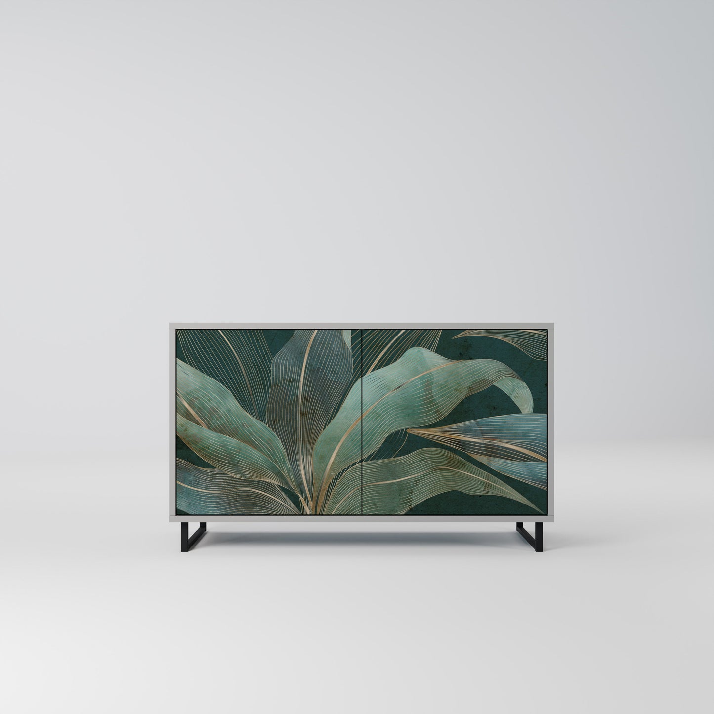 Credenza a 2 ante ROYAL GREEN in finitura grigia